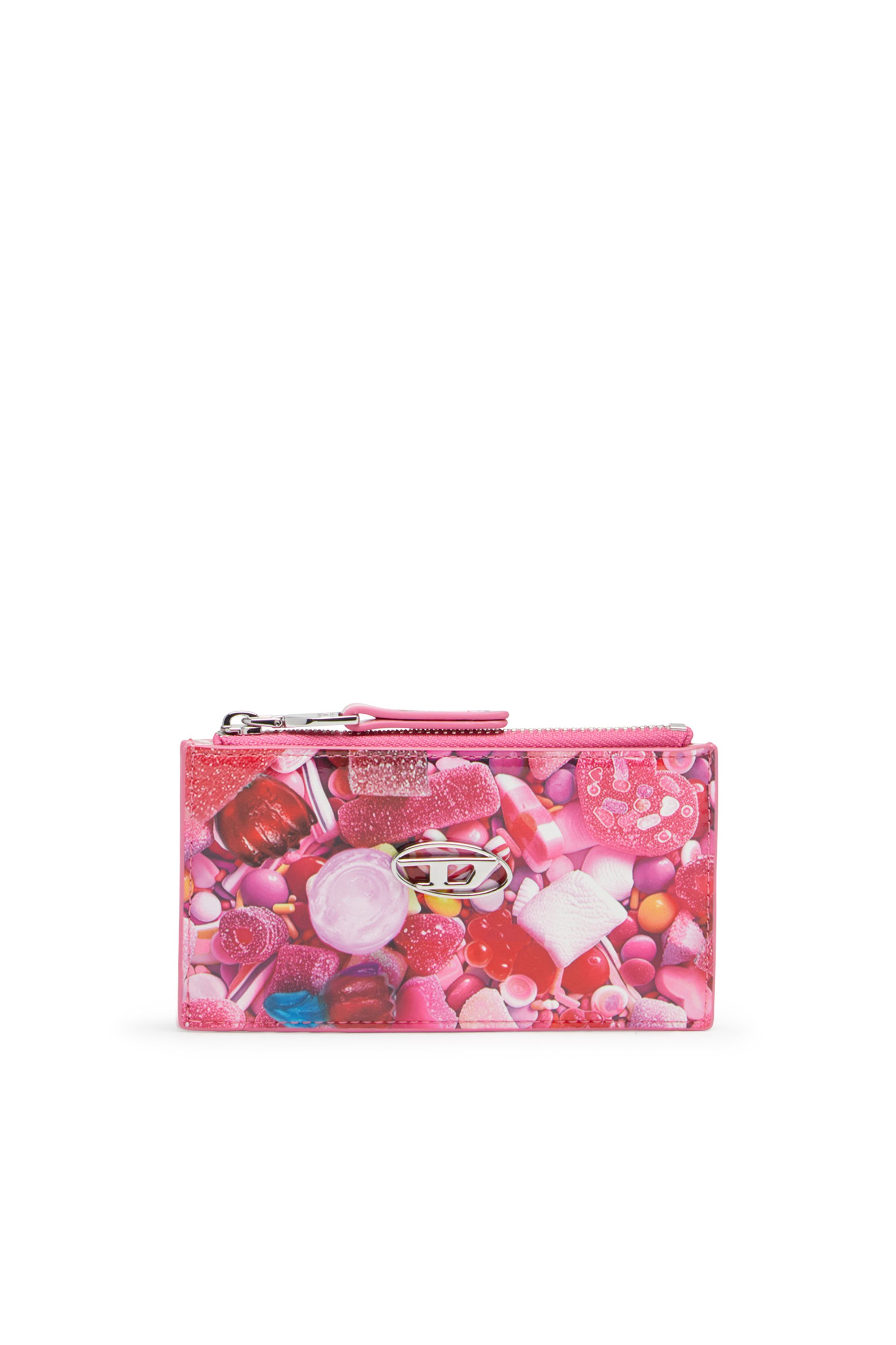 Diesel - PLAY CARD HOLDER III, Female's Card holder in printed glossy PU in ピンク / ホワイト - 1