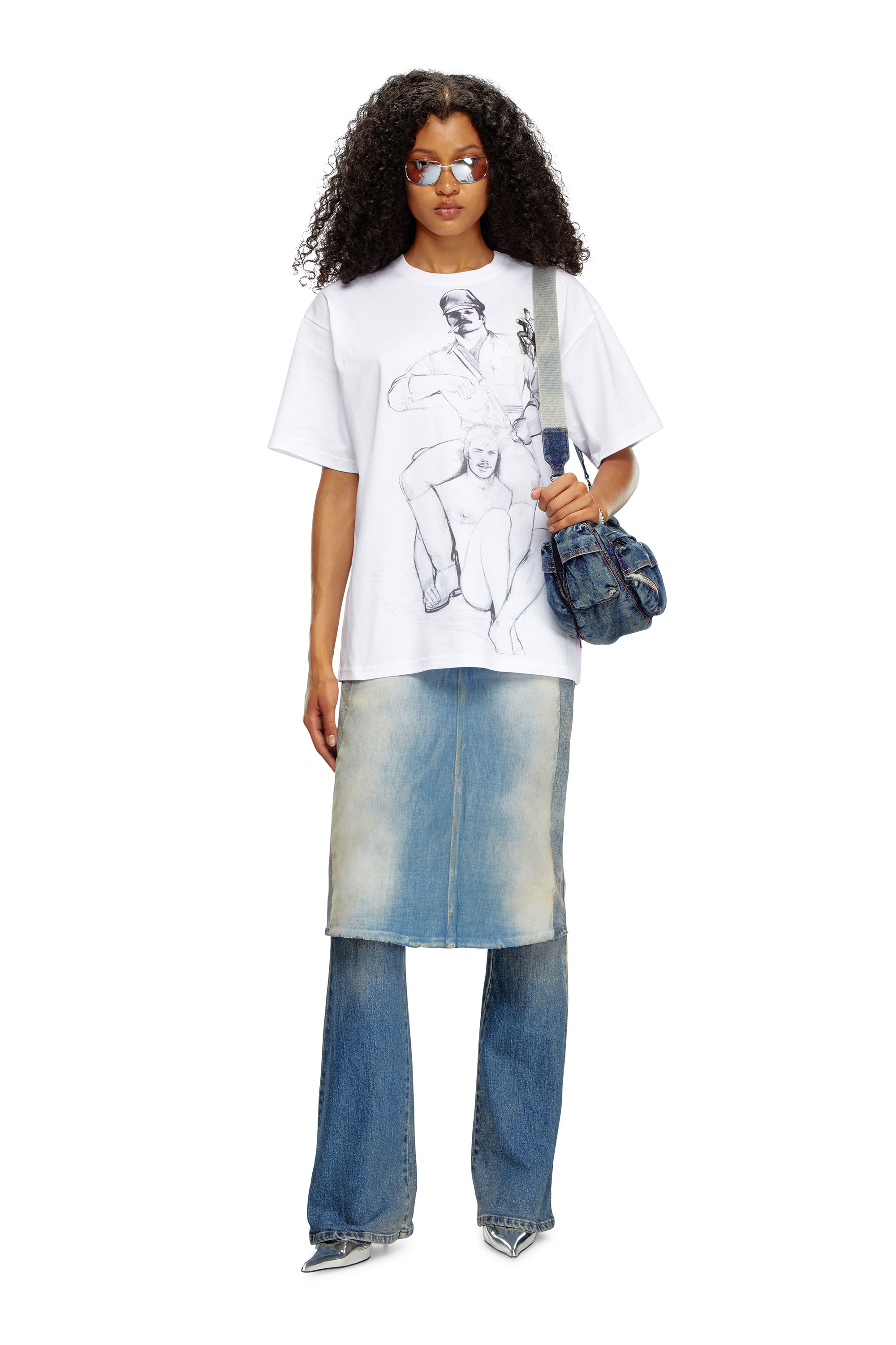 Diesel - PR-T-BOXT-TOF, Unisex T-shirt with prints and patches in ホワイト - Image 5