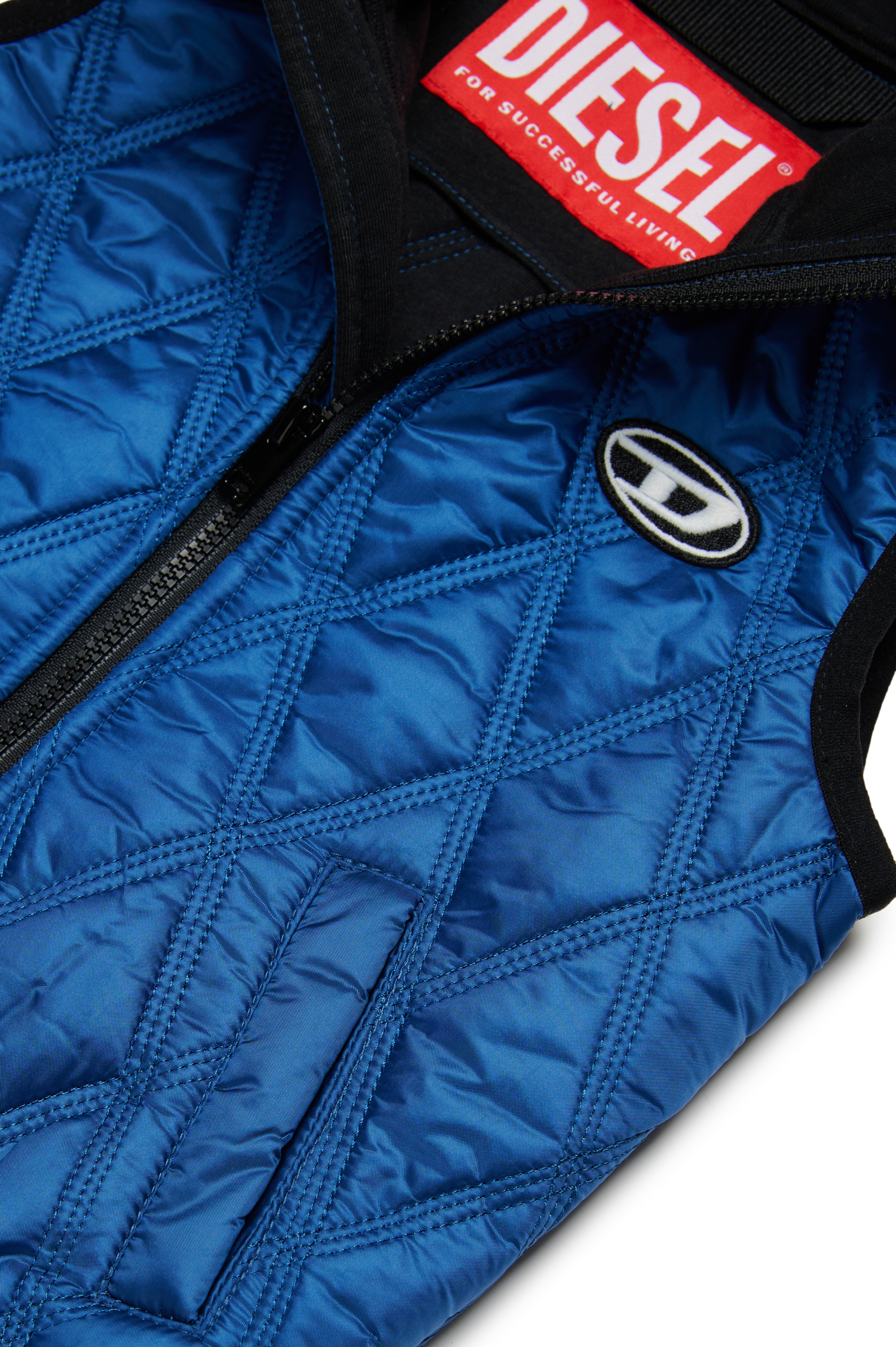 Diesel - JFOKKLOGONHB, Unisex Quilted vest with Oval D patch in ブルー - Image 4