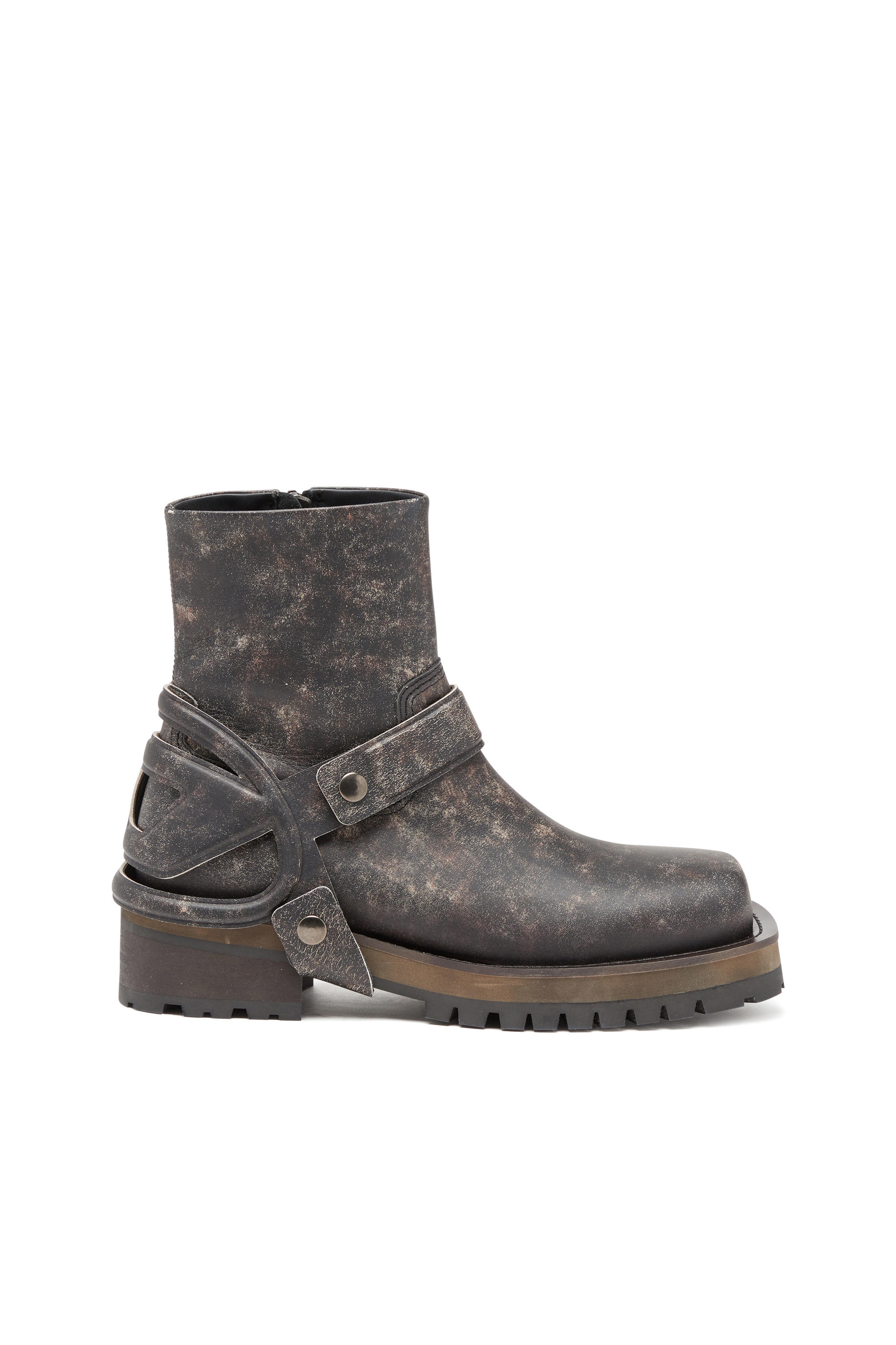 Diesel - D-TEXAN CH, Male's D-Texan-Harness boots in distressed leather in ダークブラウン - 1