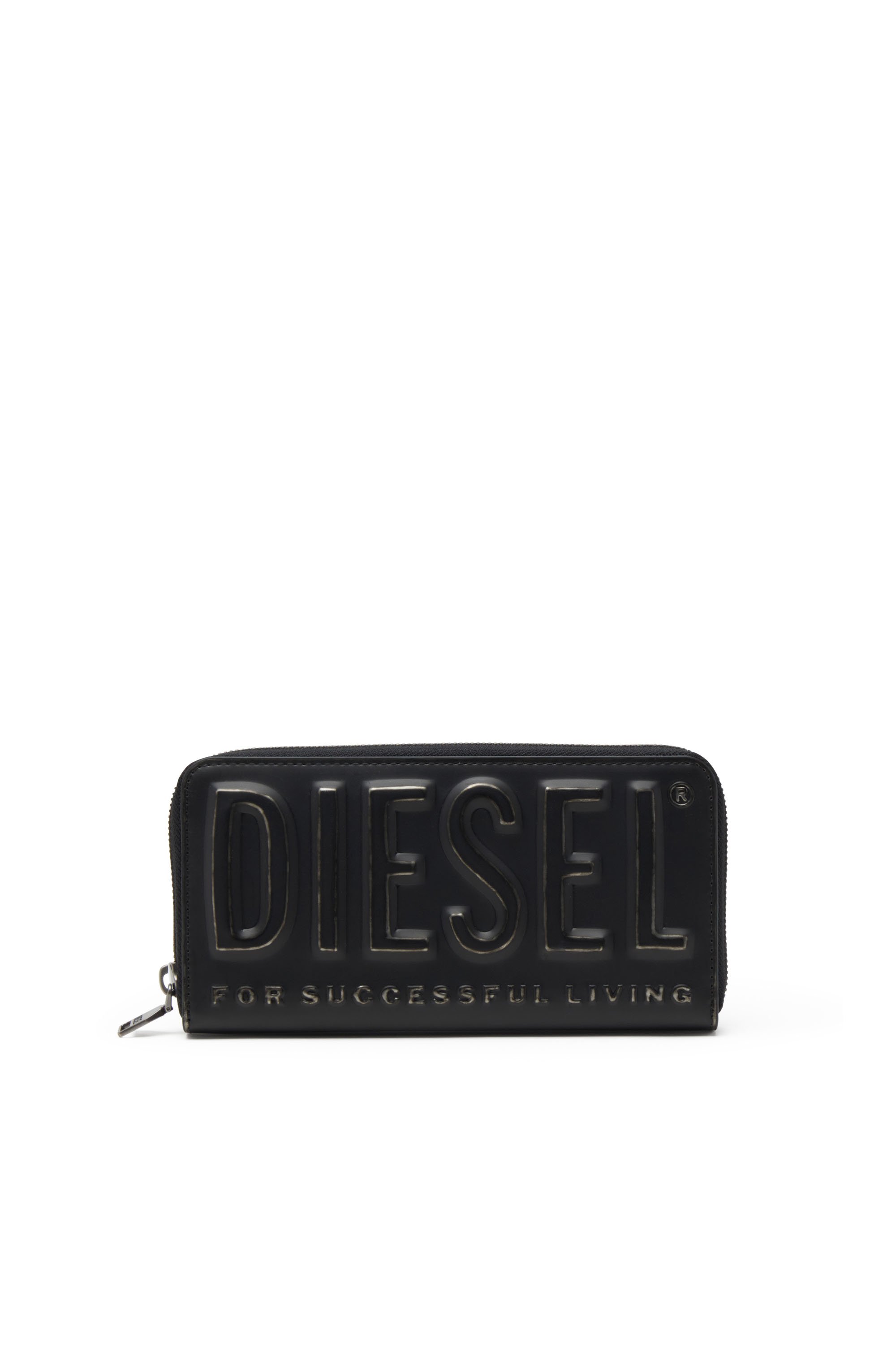 Diesel - DSL 3D -CONTINENTAL ZIP L, Male's Long zip wallet with metal-effect logo in ブラック - 2