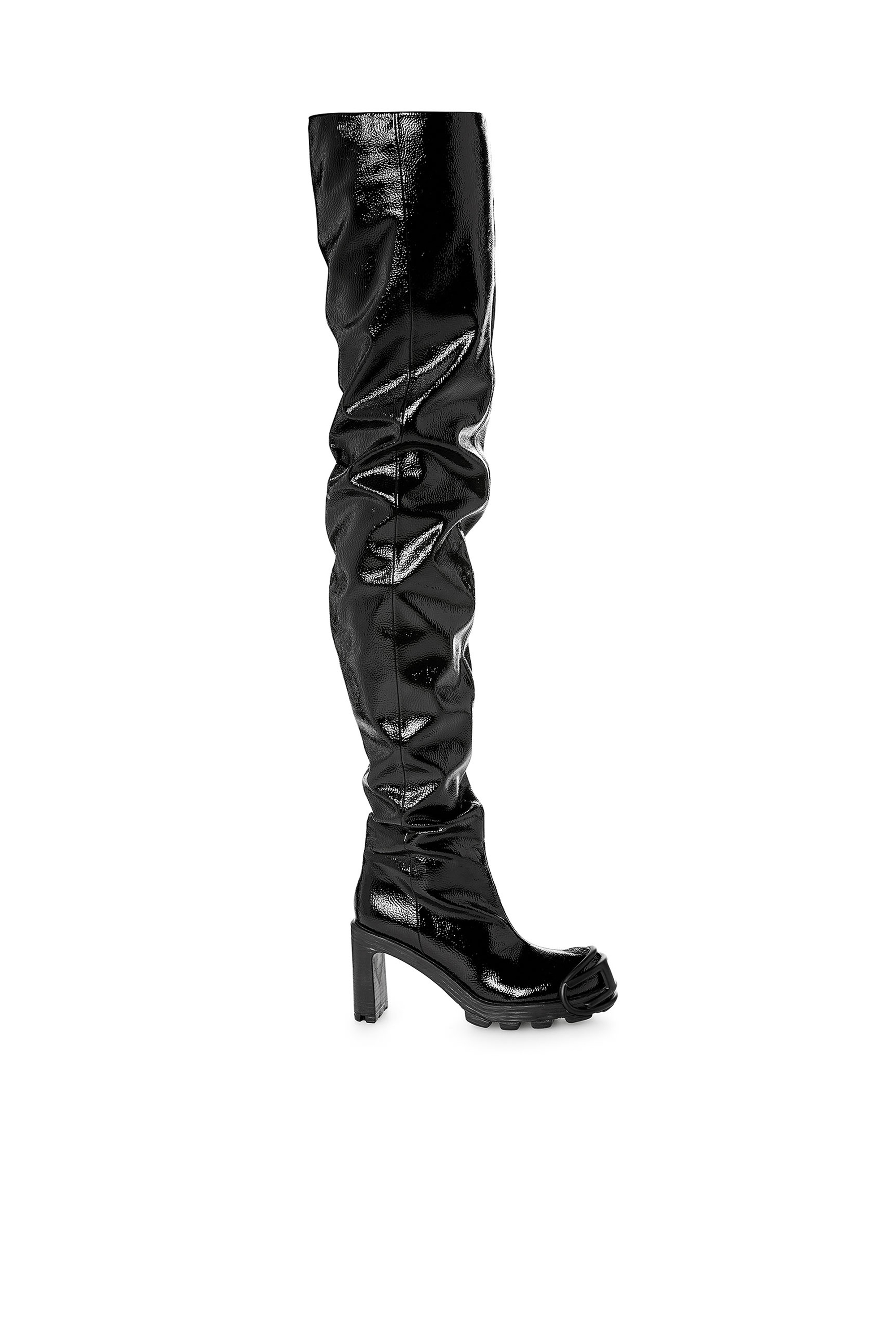 Diesel - D-HAMMER TBT D W, Female's D-Hammer-Glossy over-the-knee boots in ブラック - 1