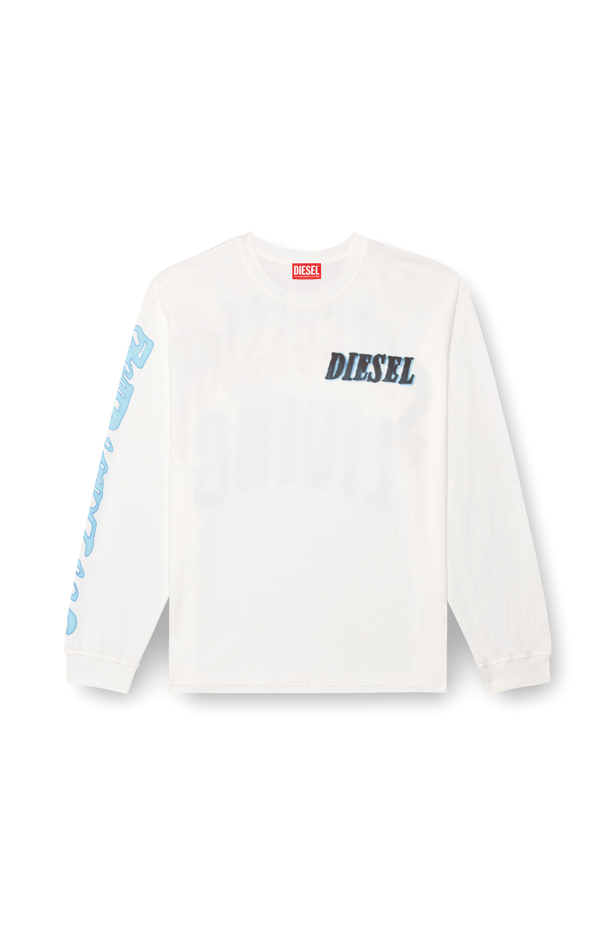 Diesel - T-BOXT-LS-Q15, Male Long-sleeve T-shirt with logo prints in ホワイト - Image 3