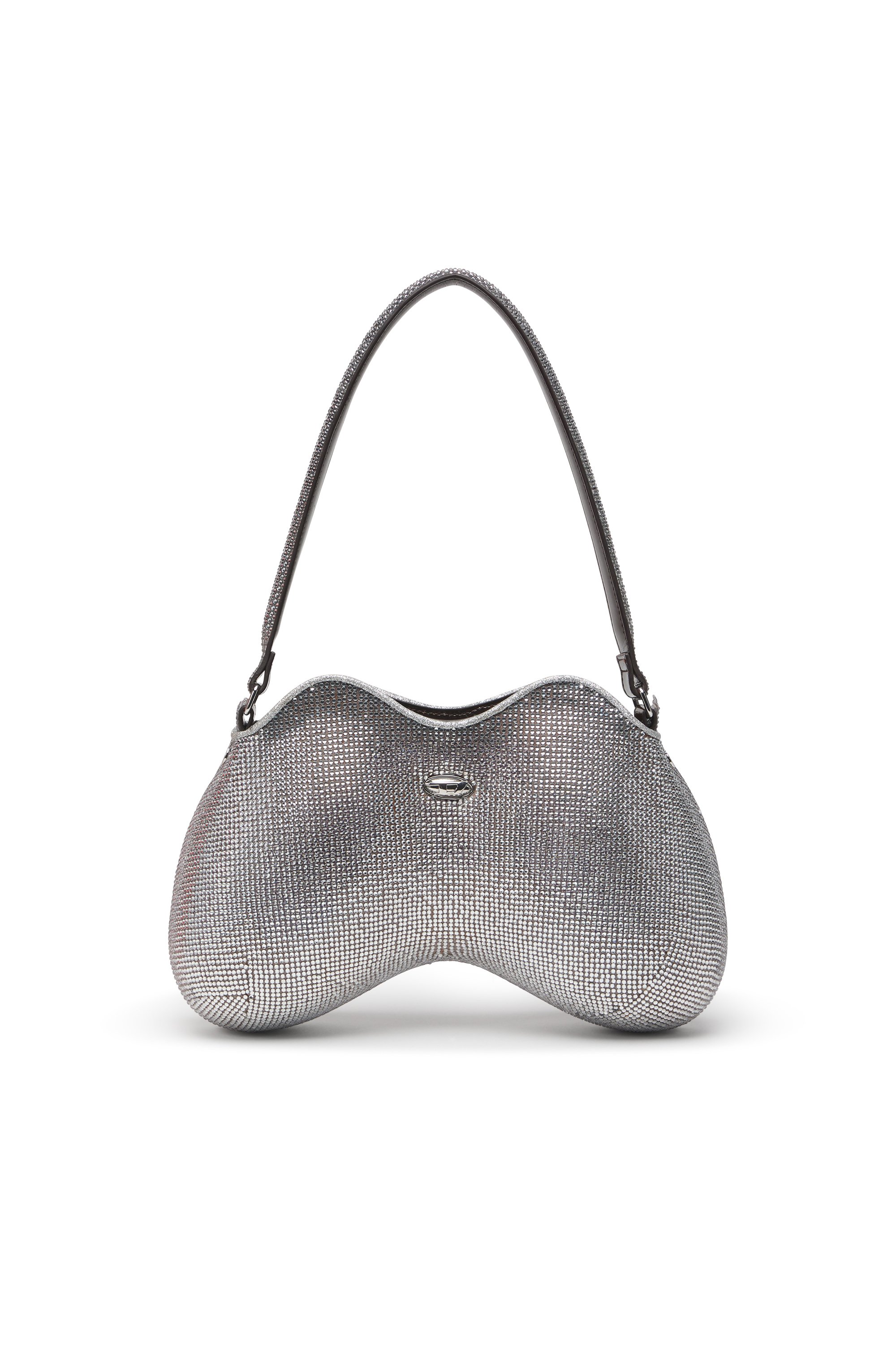 Diesel - DOUBLE-D SHOULDER, Female's Double-D-Shoulder bag with all-over crystals in シルバー - 1