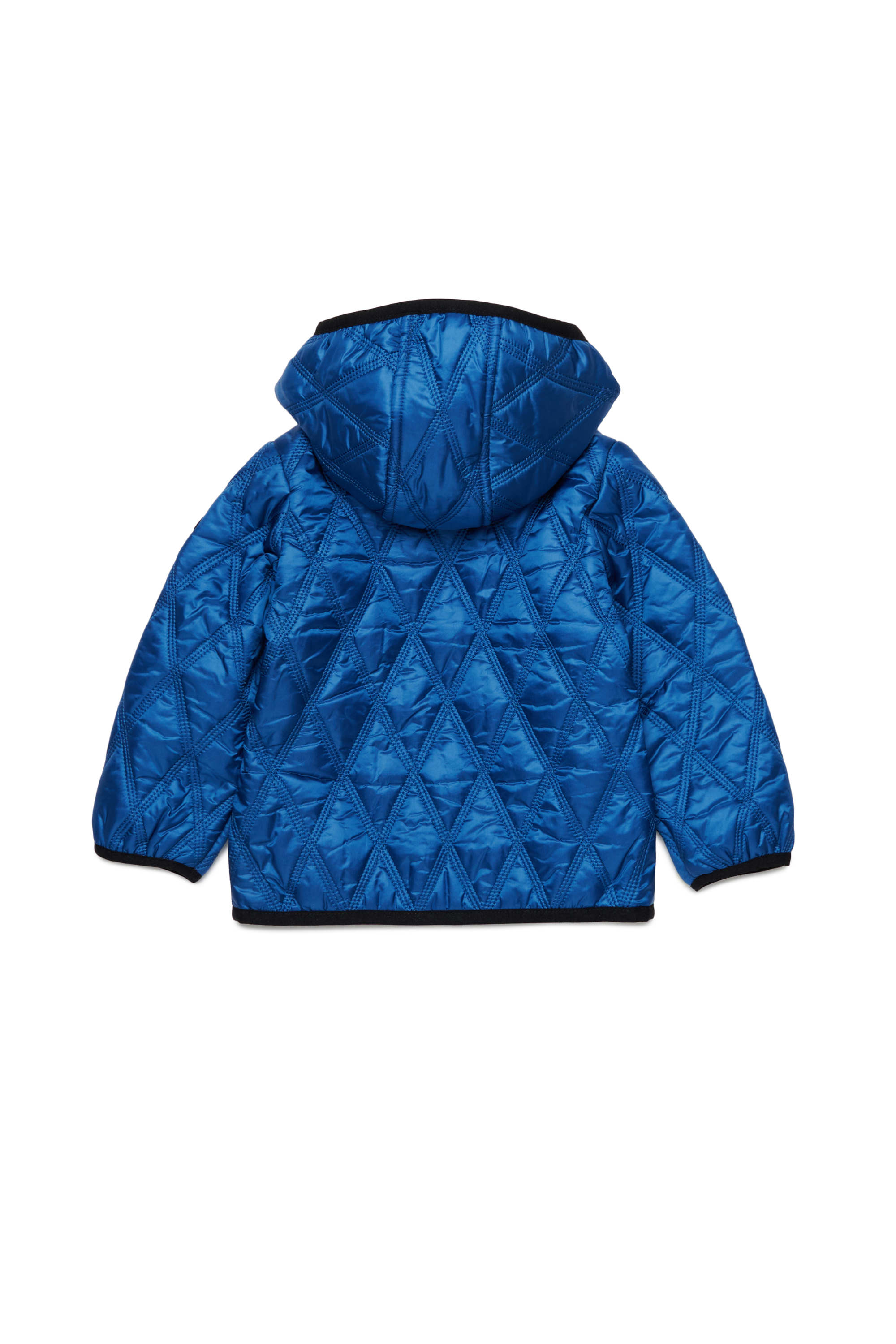 Diesel - JFOKKERB, Unisex Hooded quilted jacket with Oval D patch in ブルー - Image 2