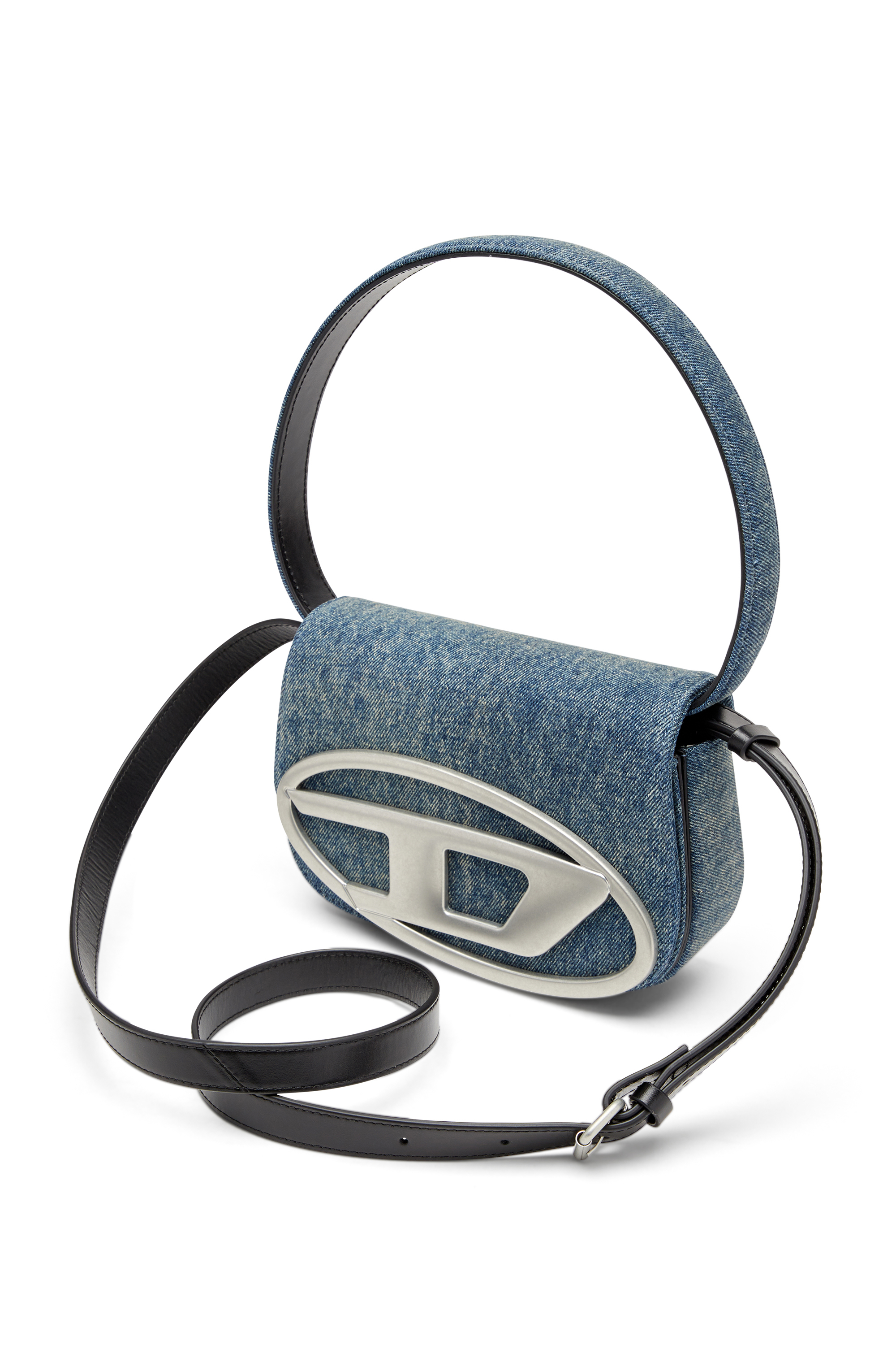 Diesel - 1DR, Female's Iconic shoulder bag in solarised denim in ブルー - 5