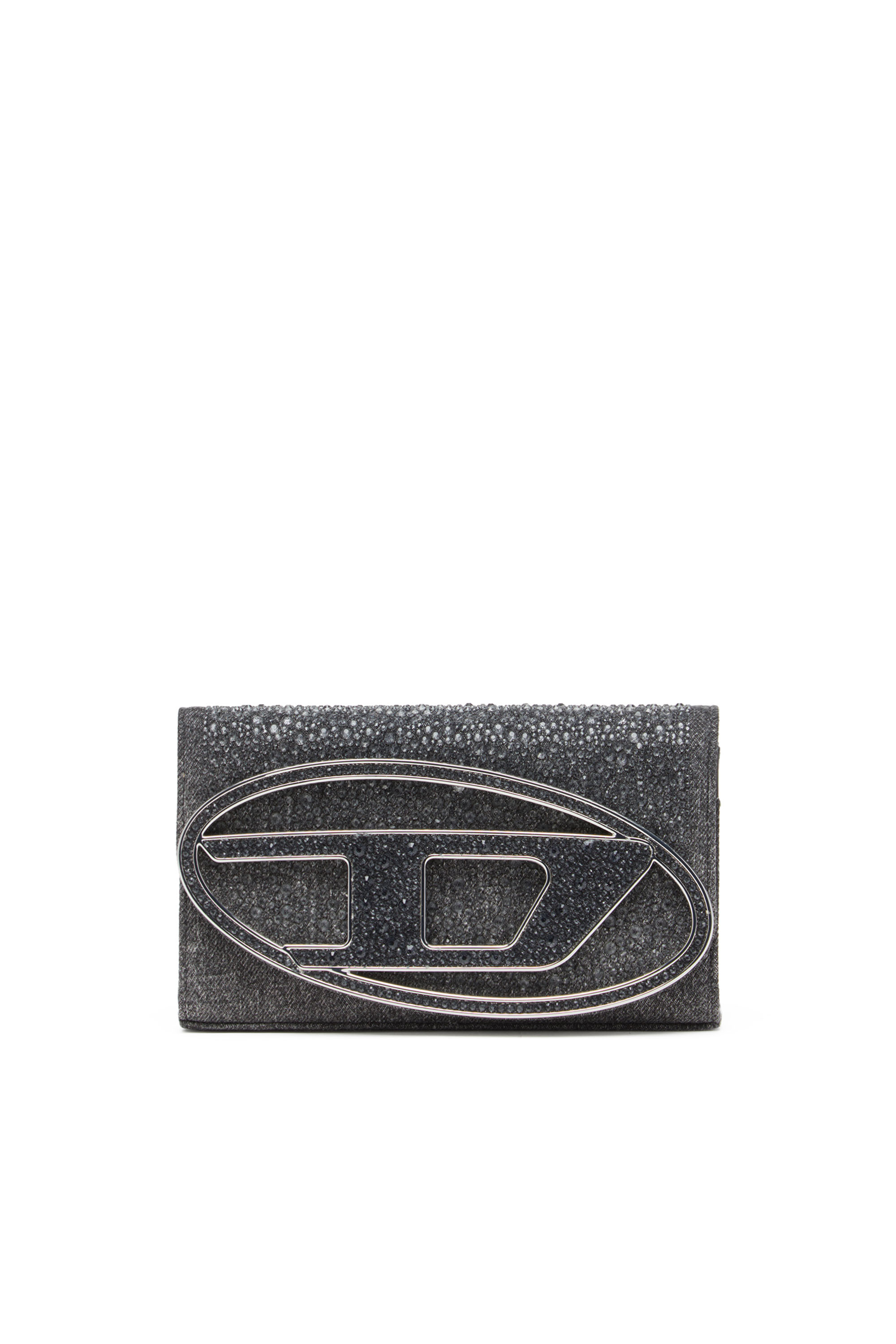 Diesel - 1DR WALLET STRAP, Female Wallet purse in crystal denim in ブラック - Image 1