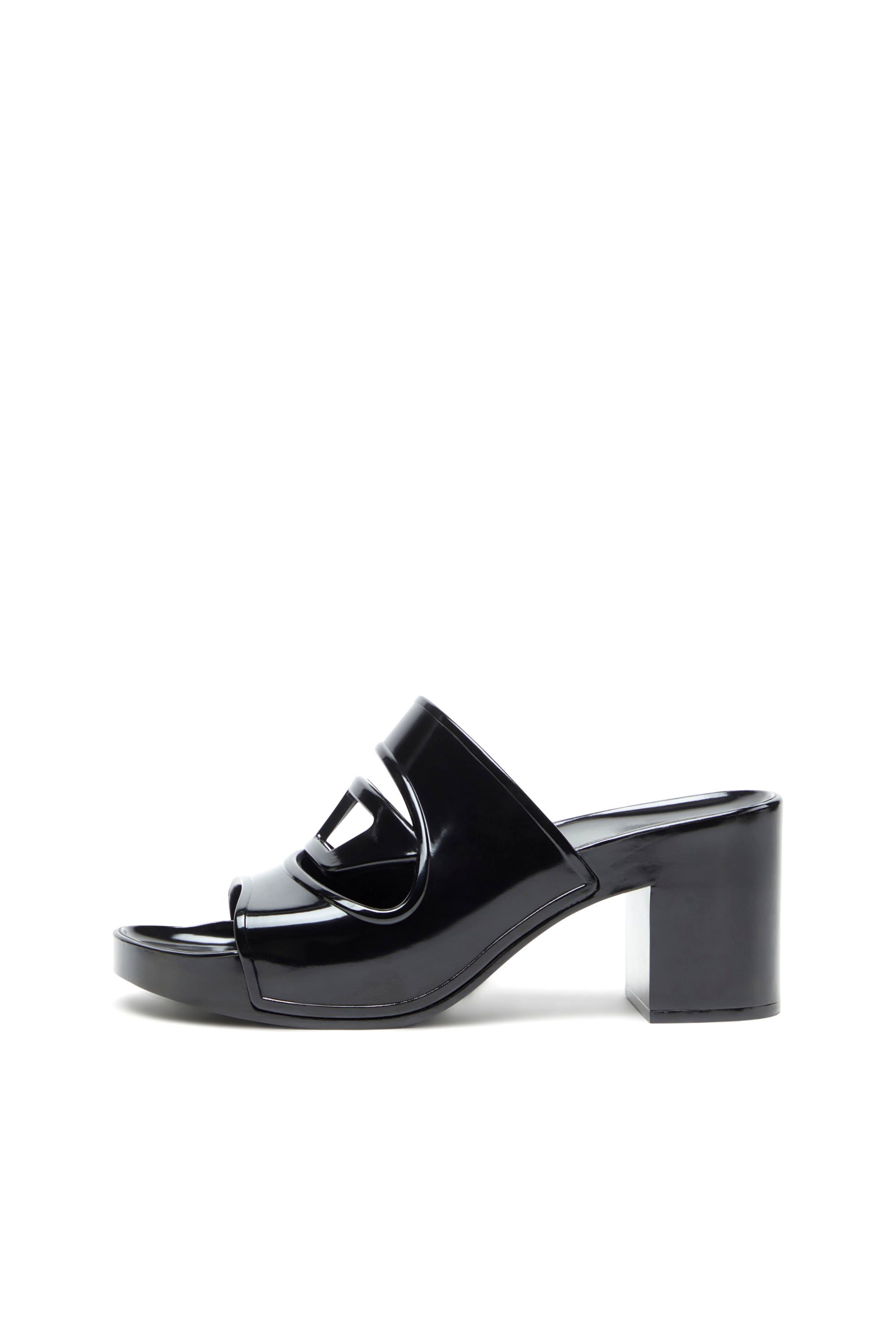 Diesel - SA-BONNIE, Female's Sa-Bonnie-Heeled rubber slides with cut-out logo in ブラック - 7