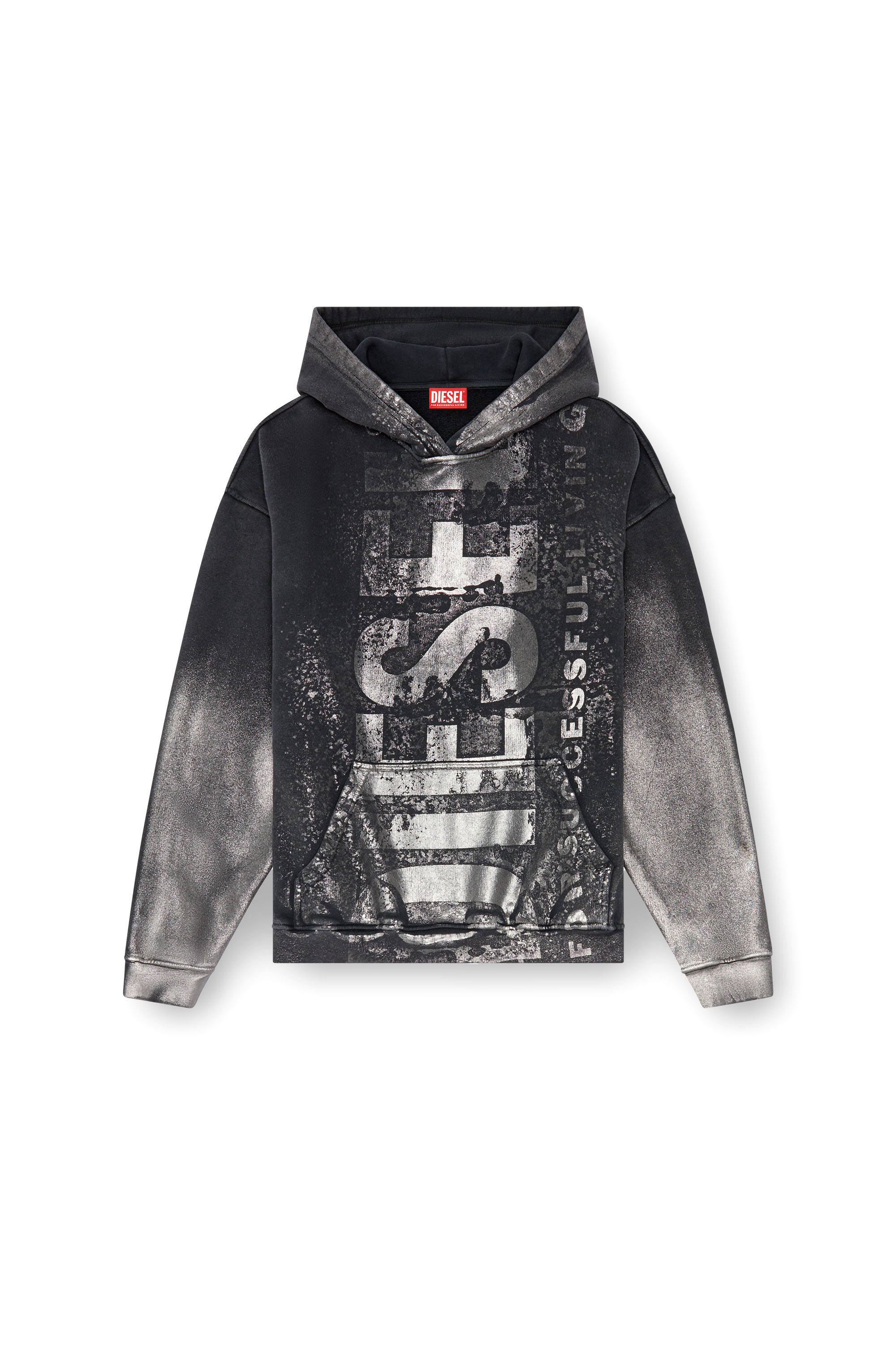 Diesel - S-BOXT-HOOD-Q6, Male's Metallic hoodie with logo in ブラック - 3