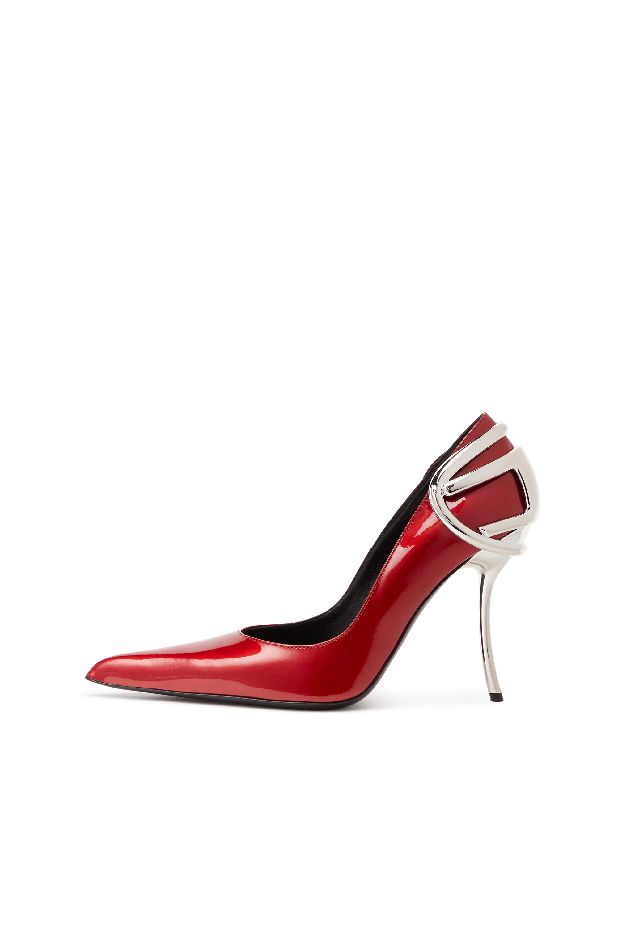 Diesel - D-TEN&HALF P, Female's D-Ten&Half-Patent leather pumps with Oval D heel in レッド - 8