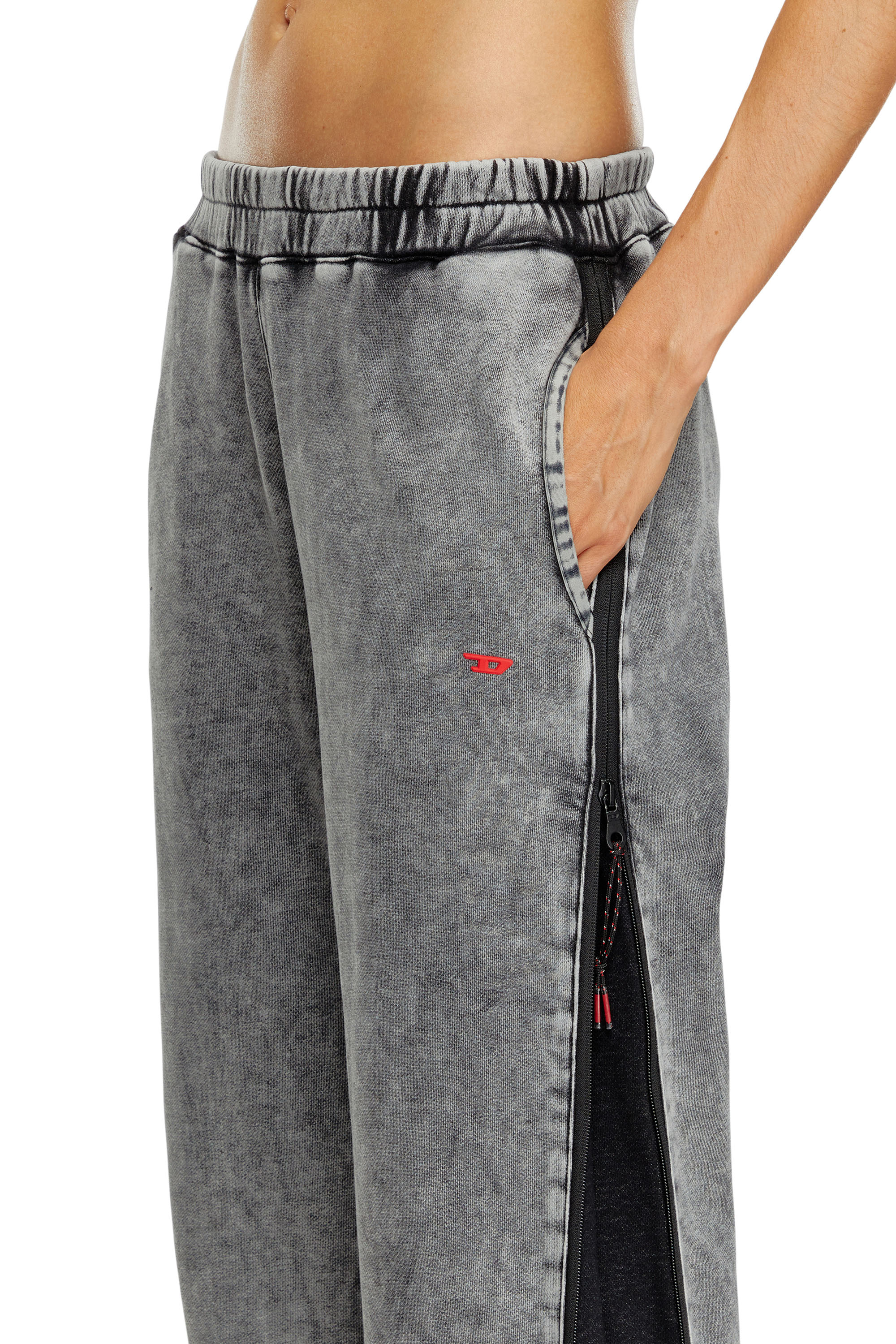 Diesel - AWSB-DELANEY-HT51, Female Faded track pants with zip sides in グレー - Image 4