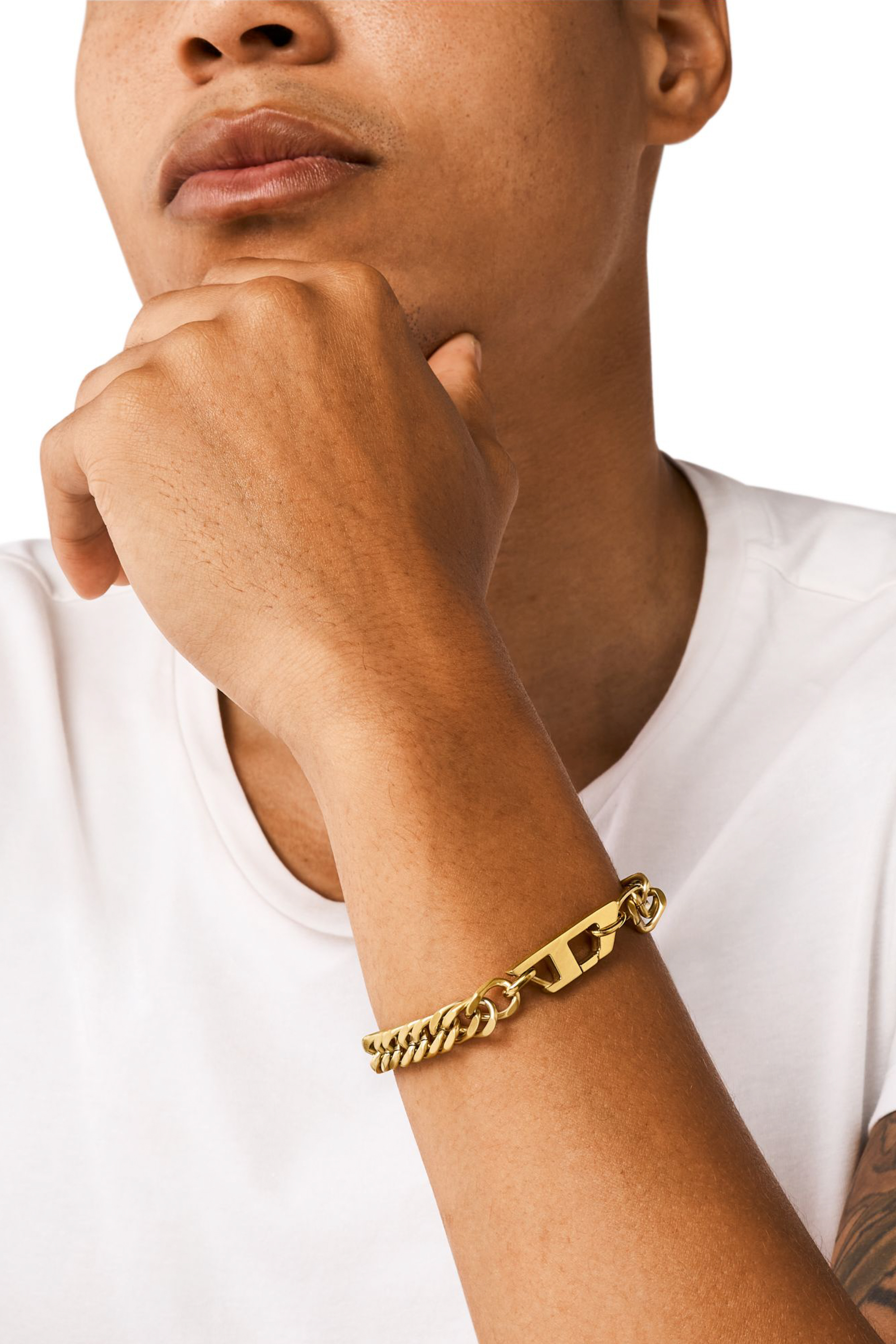 Diesel - DX1511710, Unisex's Matte Gold-Tone Stainless Steel Chain Bracelet in ゴールド - 3