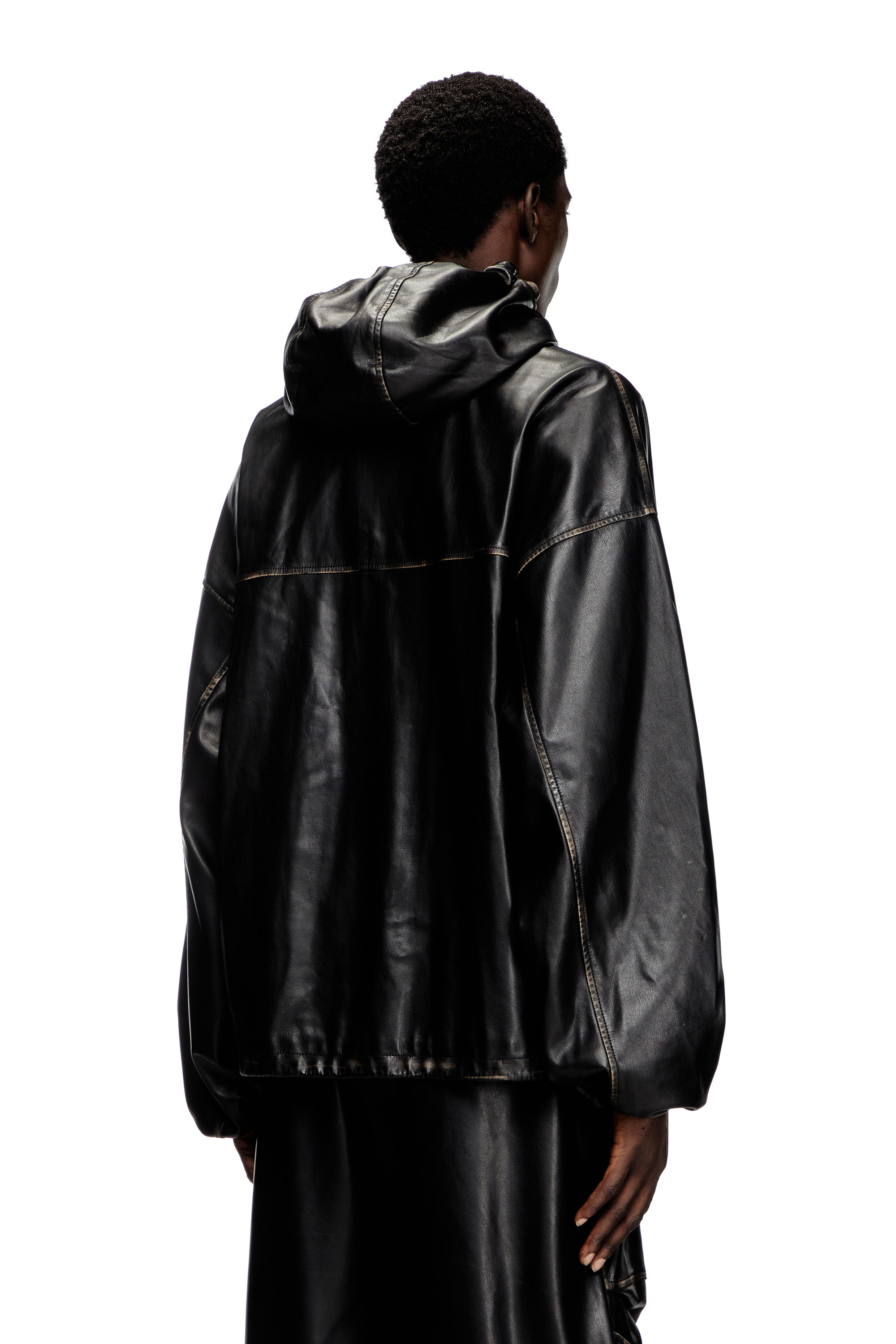 Diesel - J-ANTIL, Unisex's Distressed hooded jacket in ブラック - 4