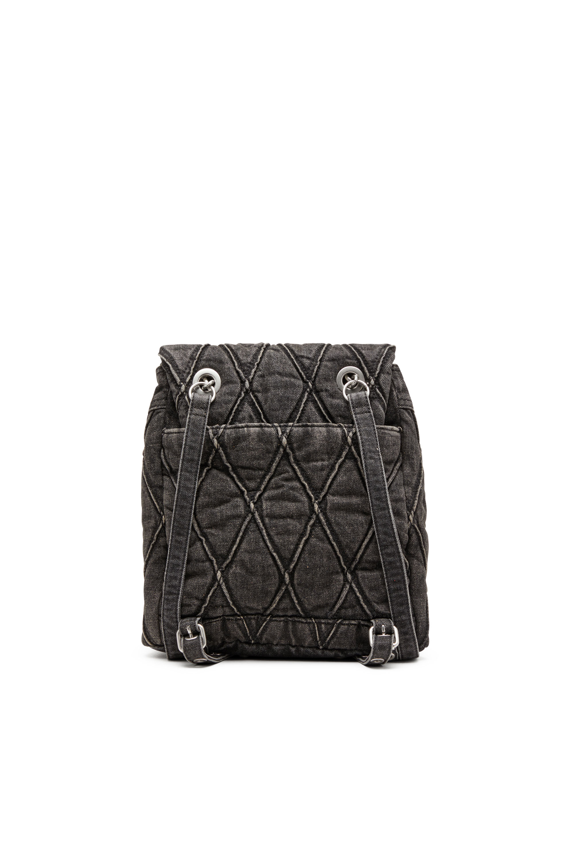 Diesel - CHARM-D BACKPACK S, Female Charm-D S-Backpack in Argyle quilted denim in ブラック - Image 2