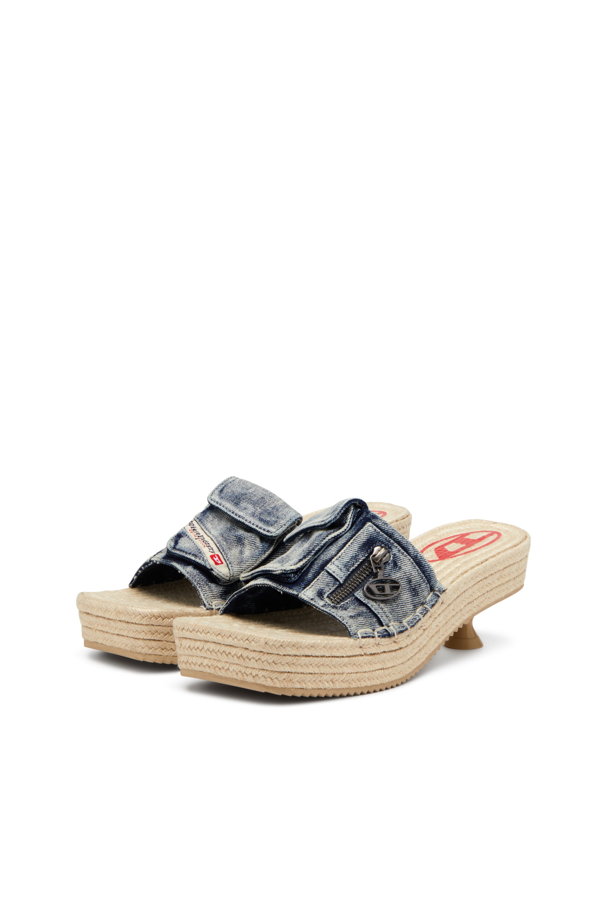 Diesel - D-IBIZA 40 PCK, Female's D-Ibiza-Heeled platform espadrilles in denim in ブルー - 8