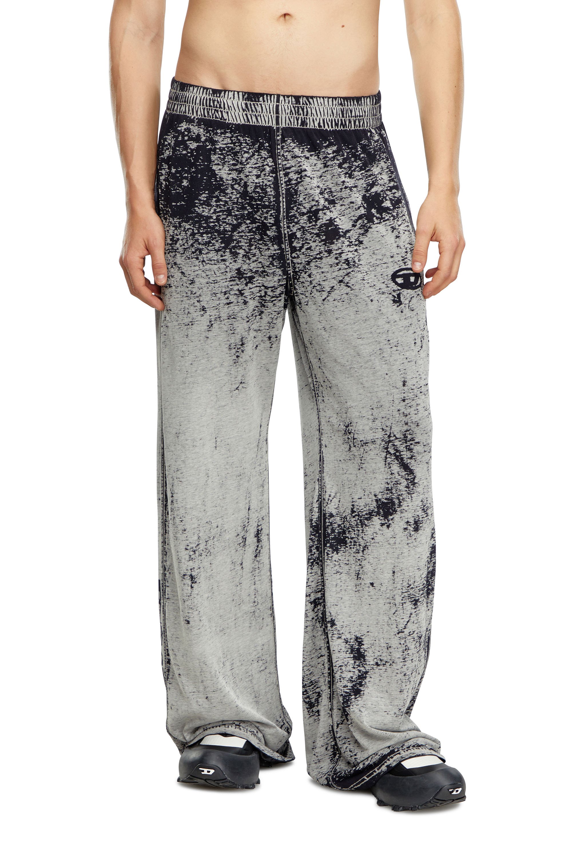 Diesel - P-LEO-DEV, Male Track pants in burnout plated jersey in マルチカラー - Image 1