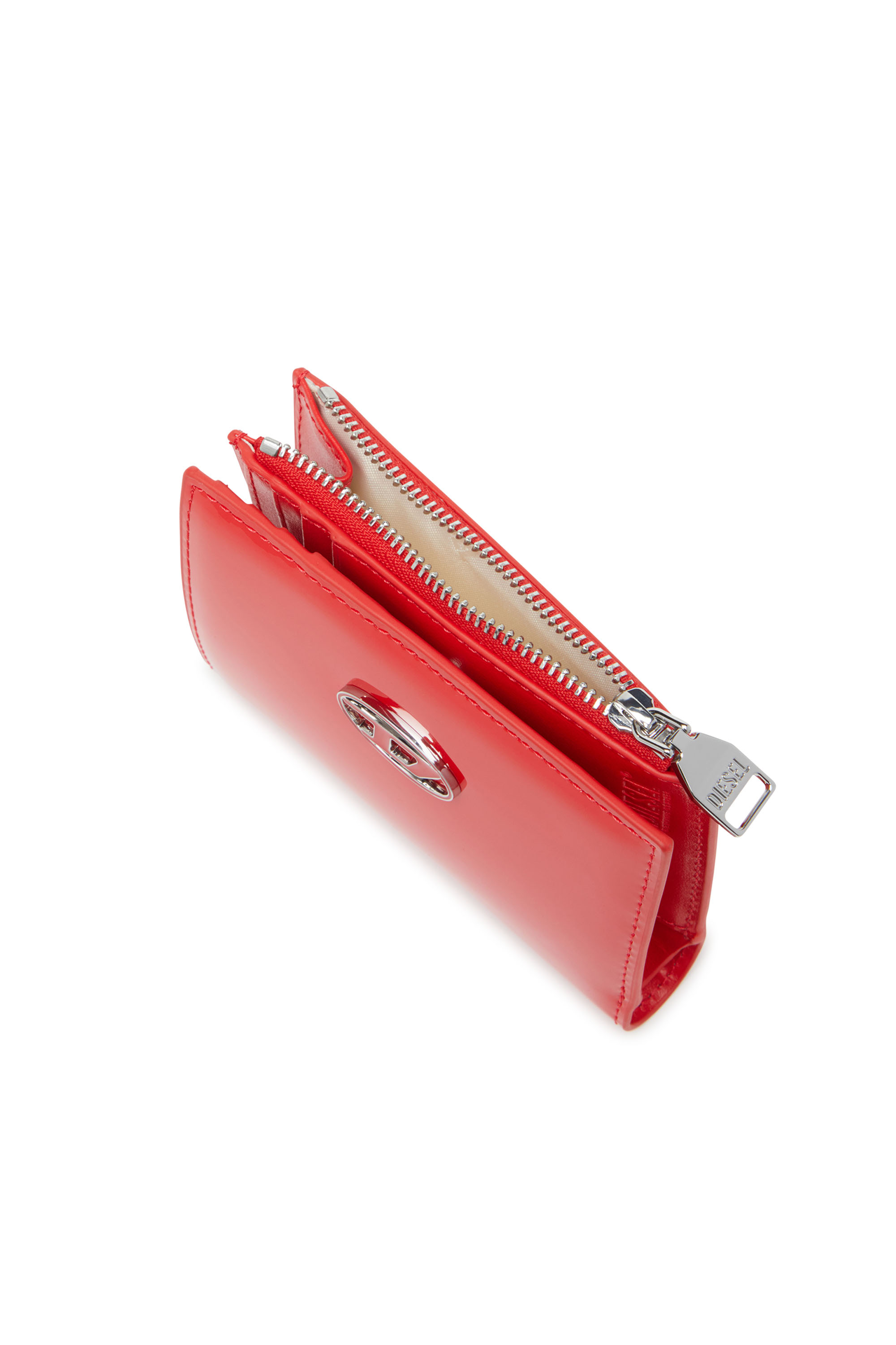 Diesel - PLAY BI-FOLD ZIP II, Female Small wallet in glossy leather in レッド - Image 4