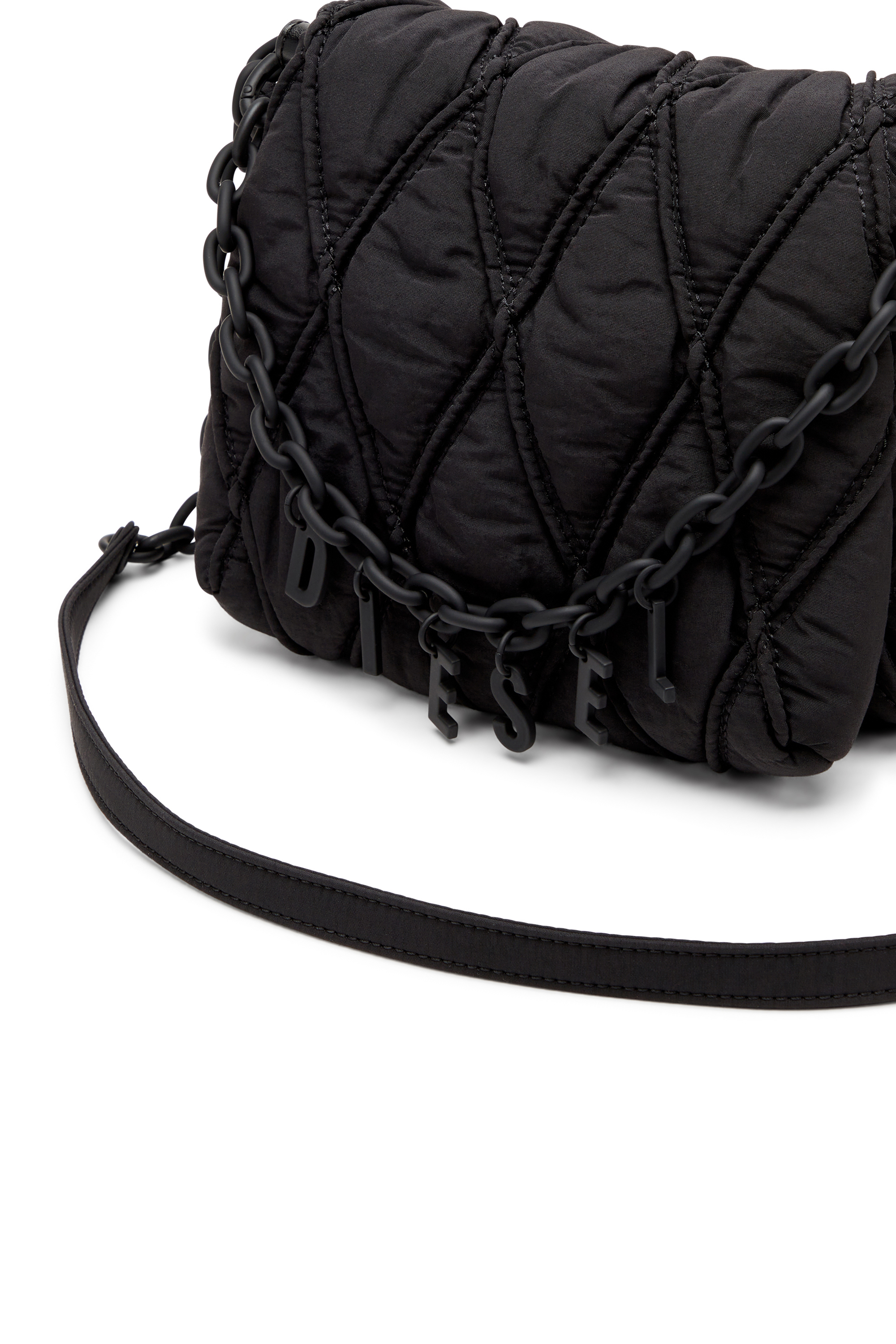 Diesel - CHARM-D SHOULDER S, Female's Charm-D S-Small shoulder bag in quilted nylon in ブラック - 5