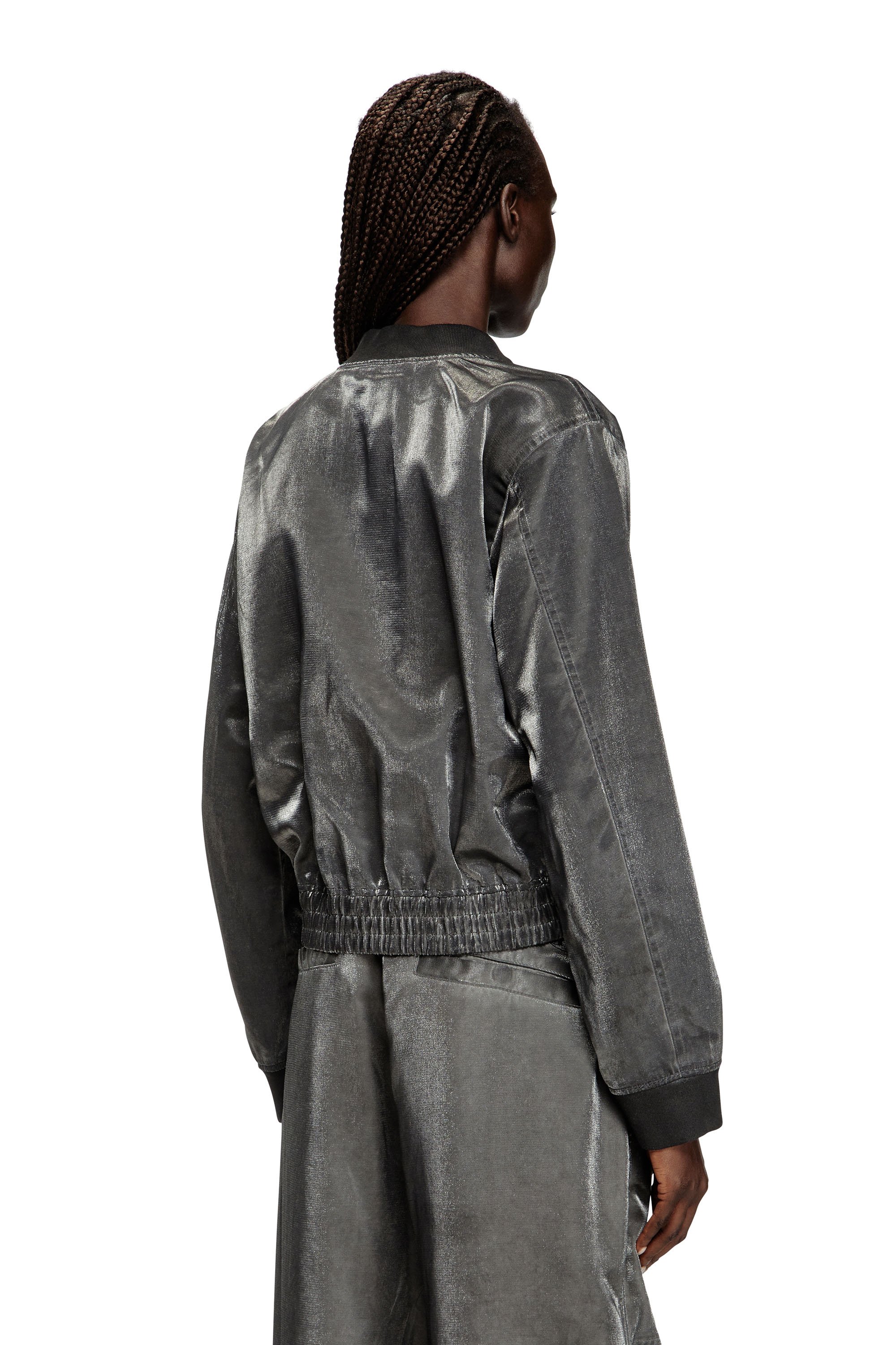 Diesel - G-HOST, Female's Satin bomber jacket in ダークグレー - 4