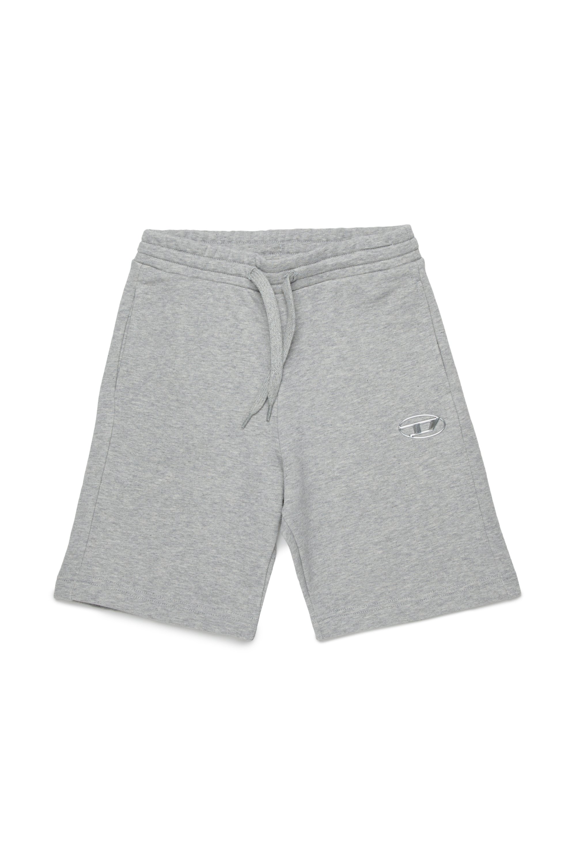 Diesel - PMACISHORT, Male's Sweat shorts with metal-effect Oval D in グレー - 1