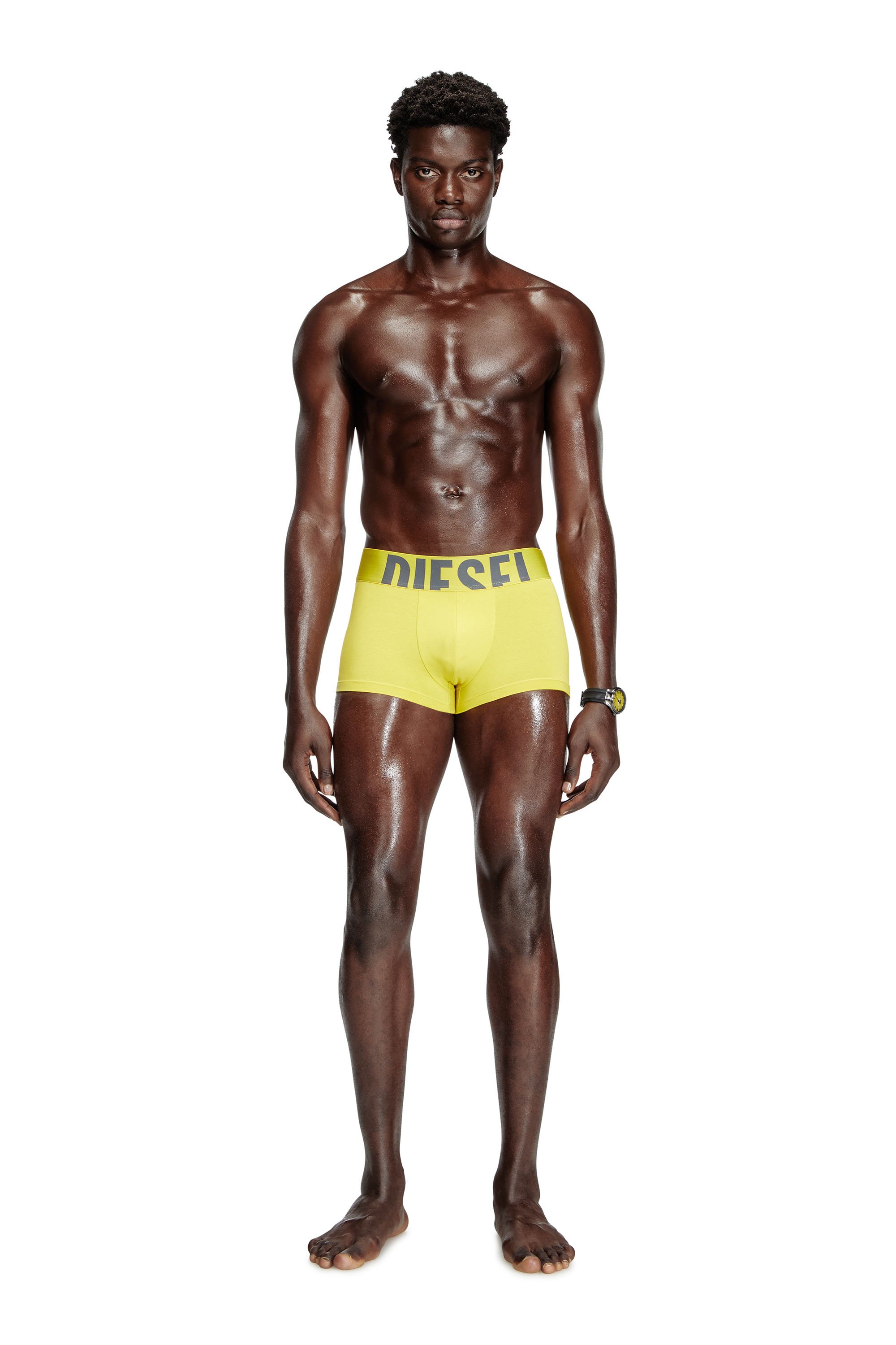 Diesel - DAMIEN-D-POP-55, Male's Boxer briefs with cut-off logo in 蛍光グリーン - 1