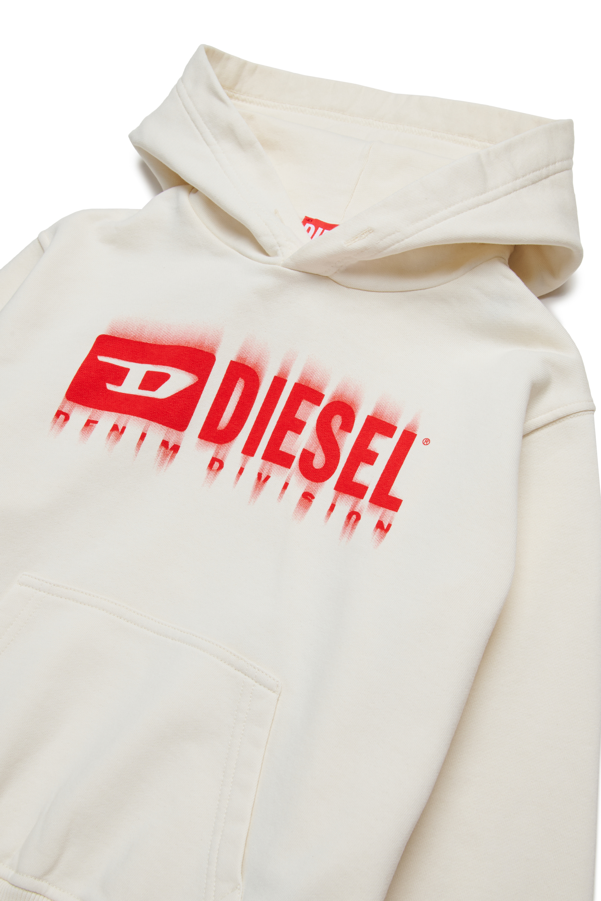 Diesel - SGINNHOODL5 OVER, Male's Hoodie with smudged logo in ホワイト - 3