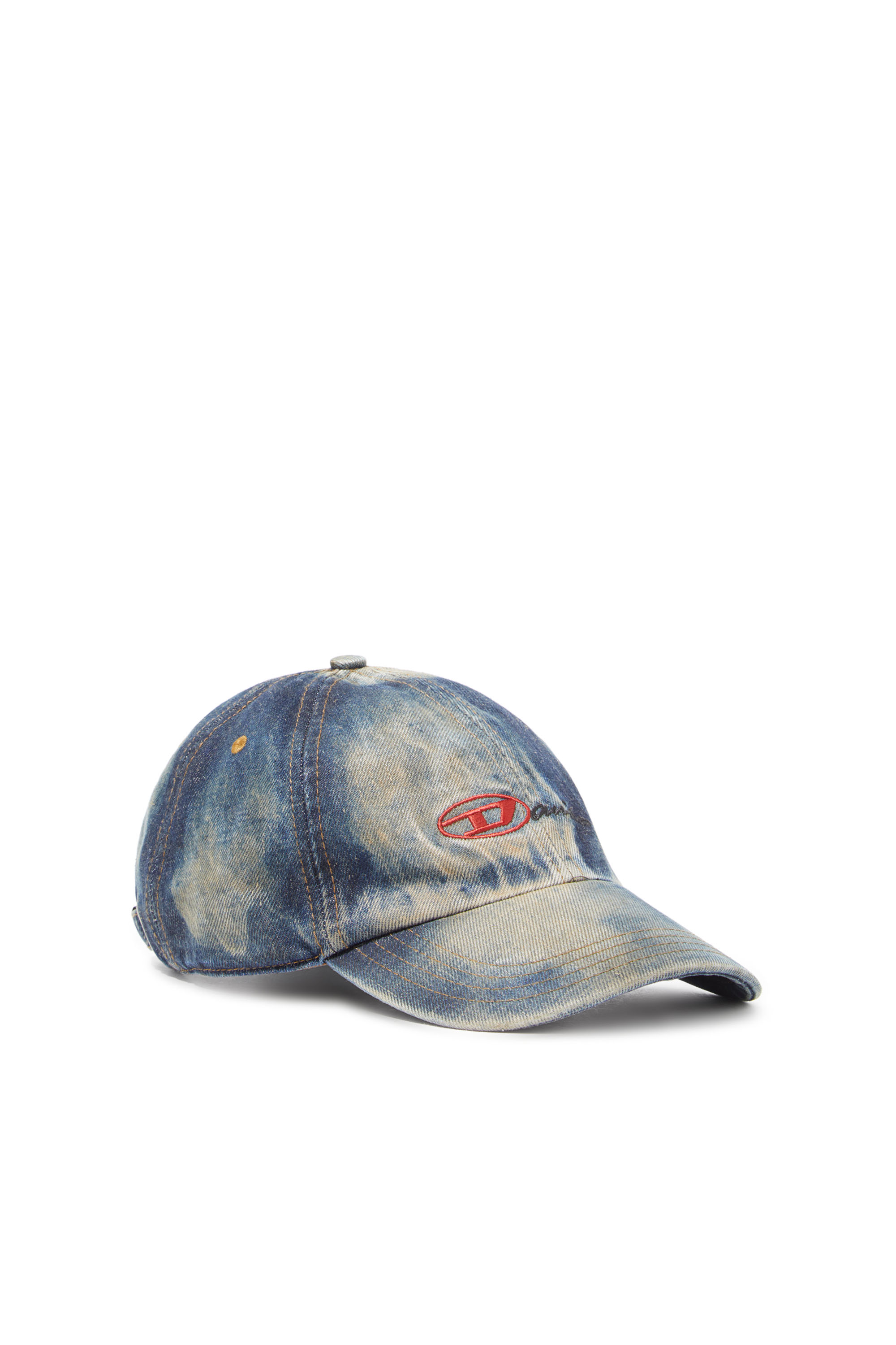 Diesel - C-CAP-DD, Unisex's Baseball cap in dirty-effect denim in ブルー - 1