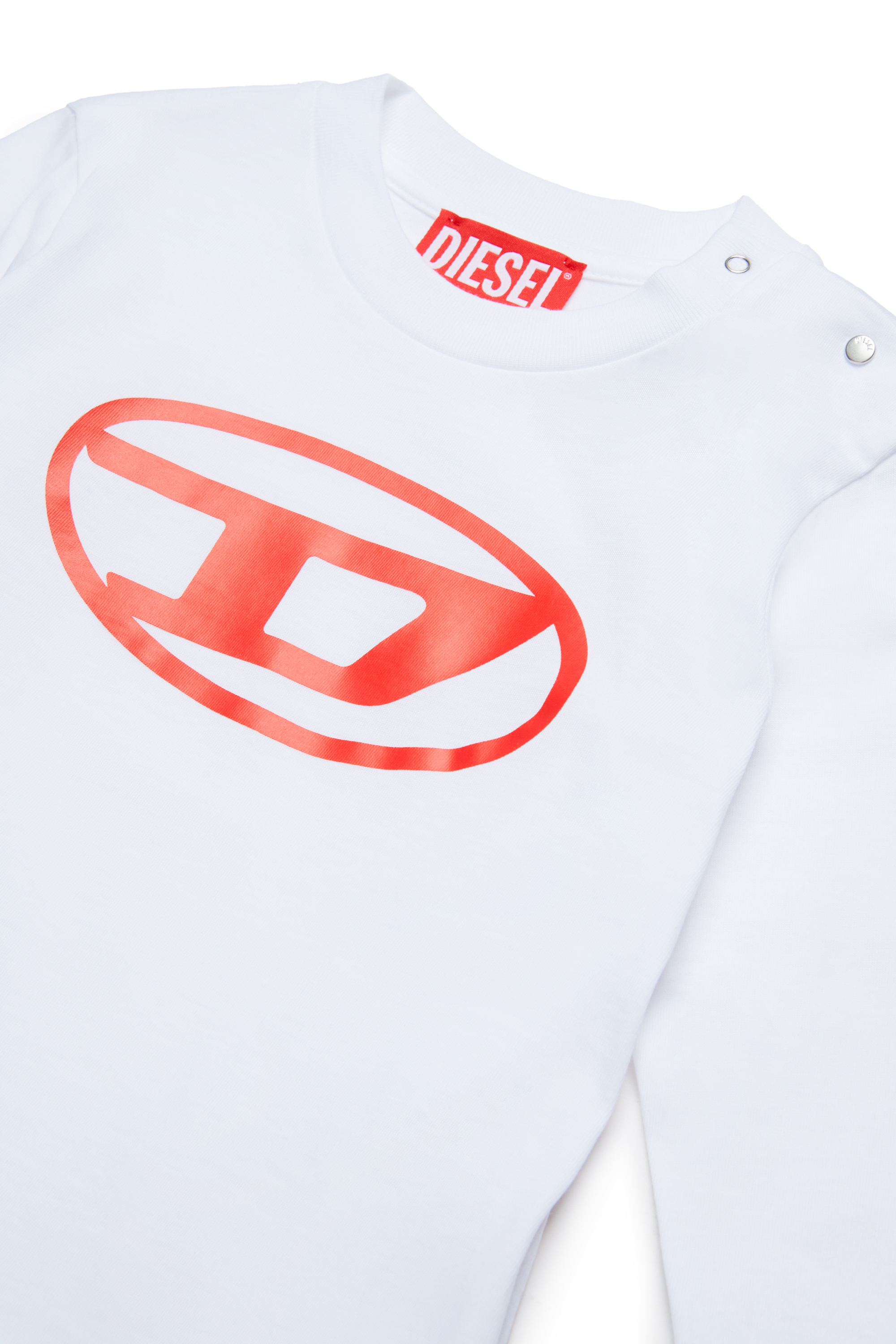 Diesel - TCERBLSB, Unisex's Long sleeve T-shirt with Oval D in ホワイト - 3