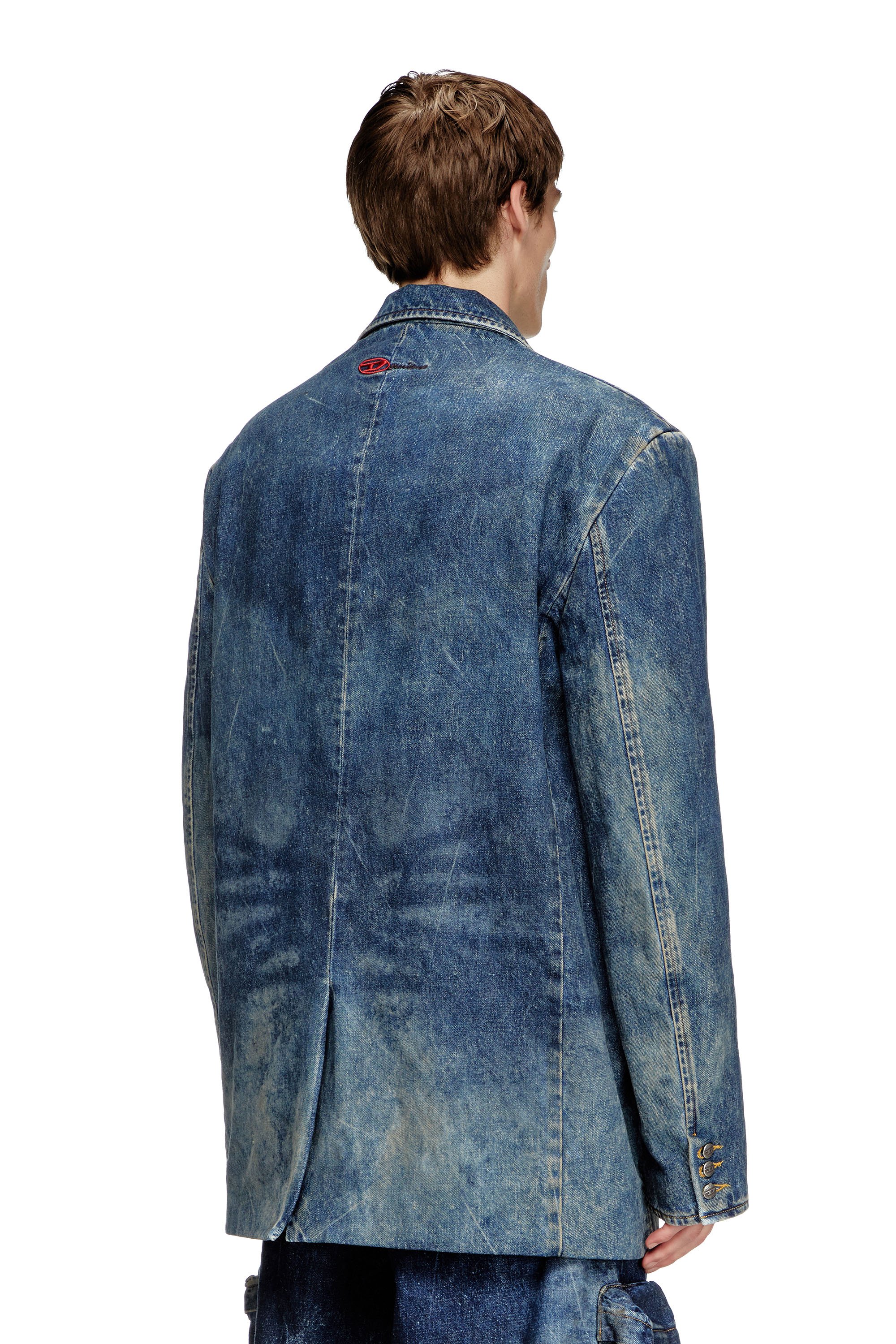 Diesel - D-OVER-DD, Unisex's Blazer in hand-treated dirty denim in ダークブルー - 3