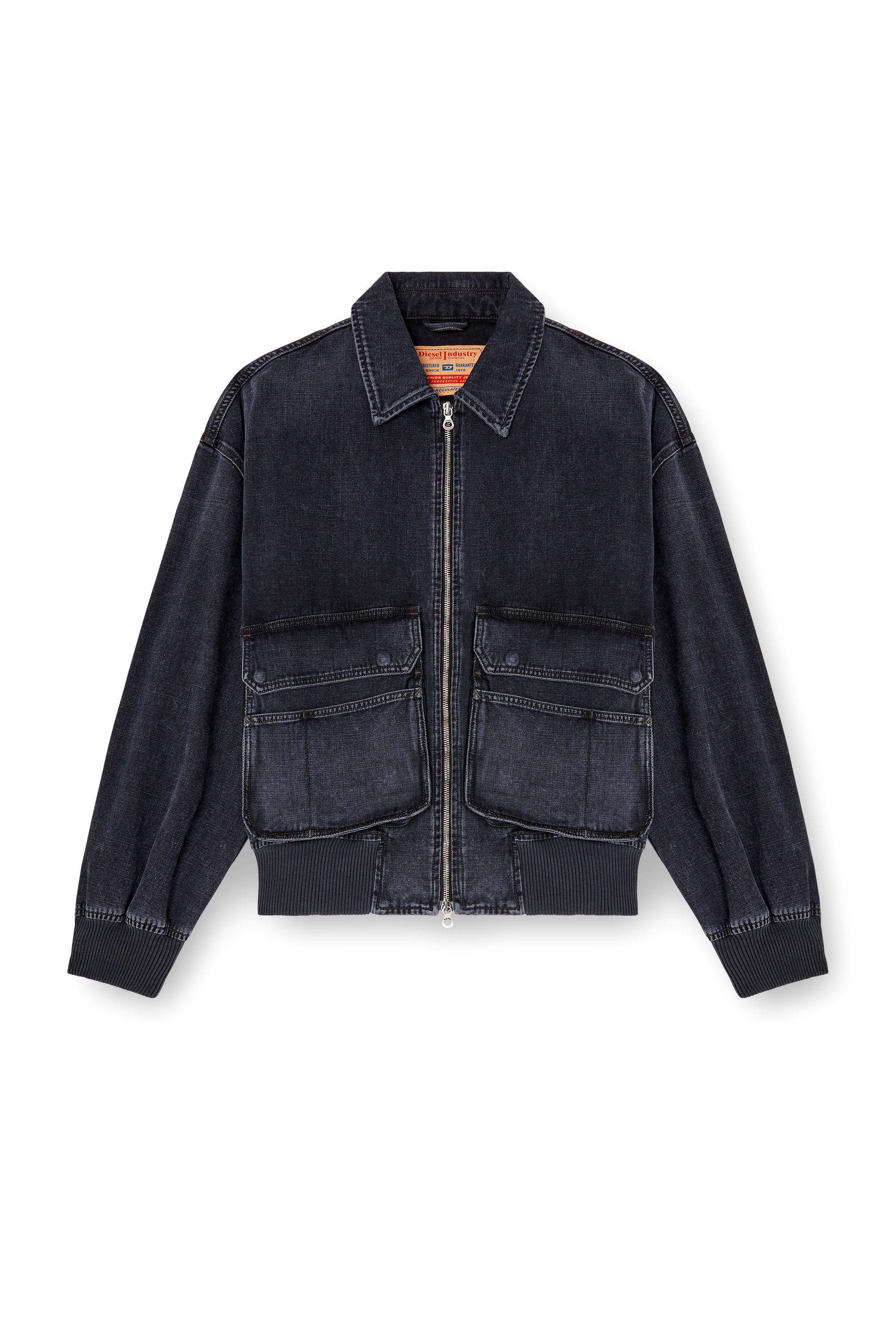 Diesel - D-KURZ, Unisex's Jacket in batavia-weave denim in ブラック - 4