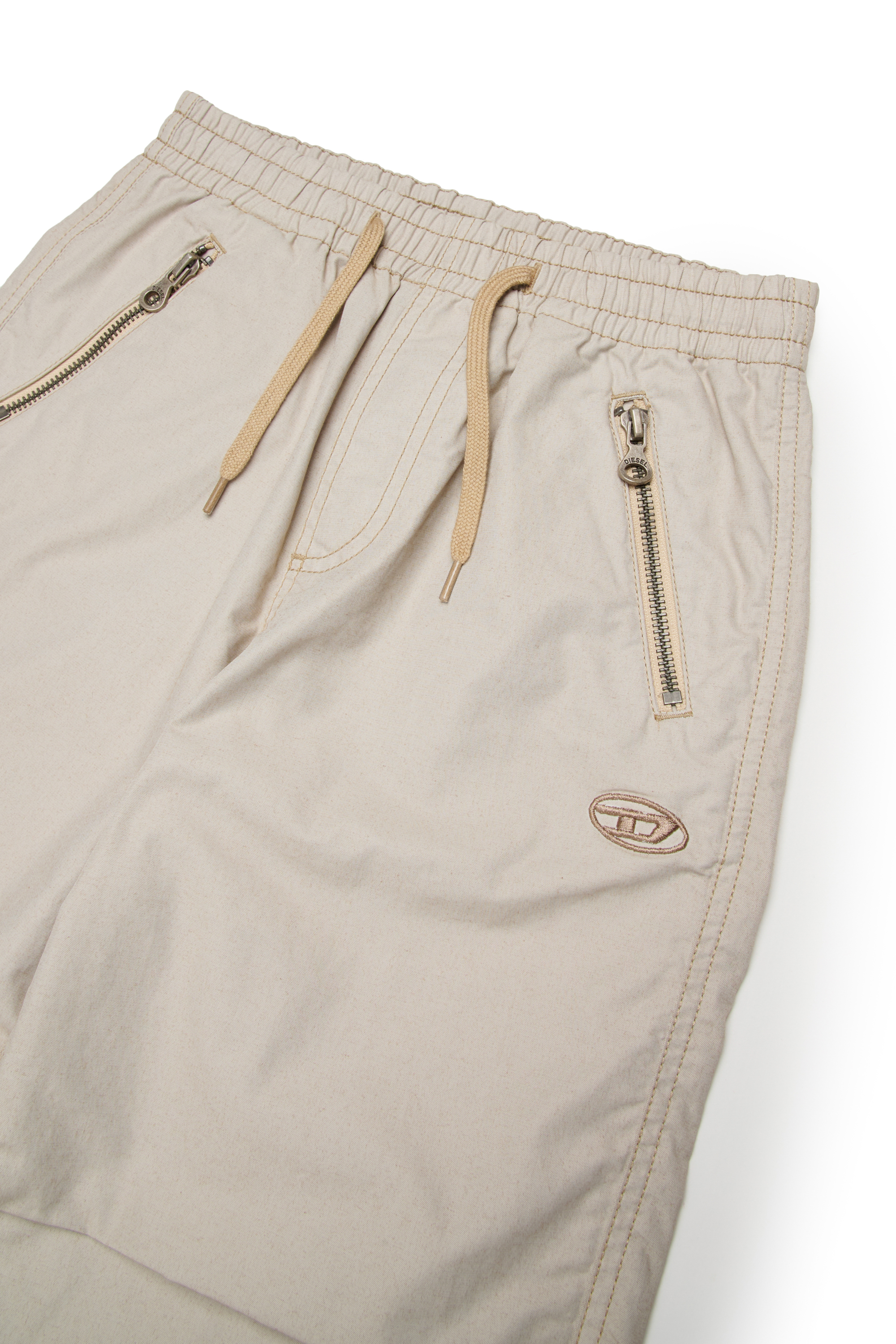 Diesel - PDIAMANDA, Unisex's Drawstring pants with Oval D embroidery in ベージュ - 3