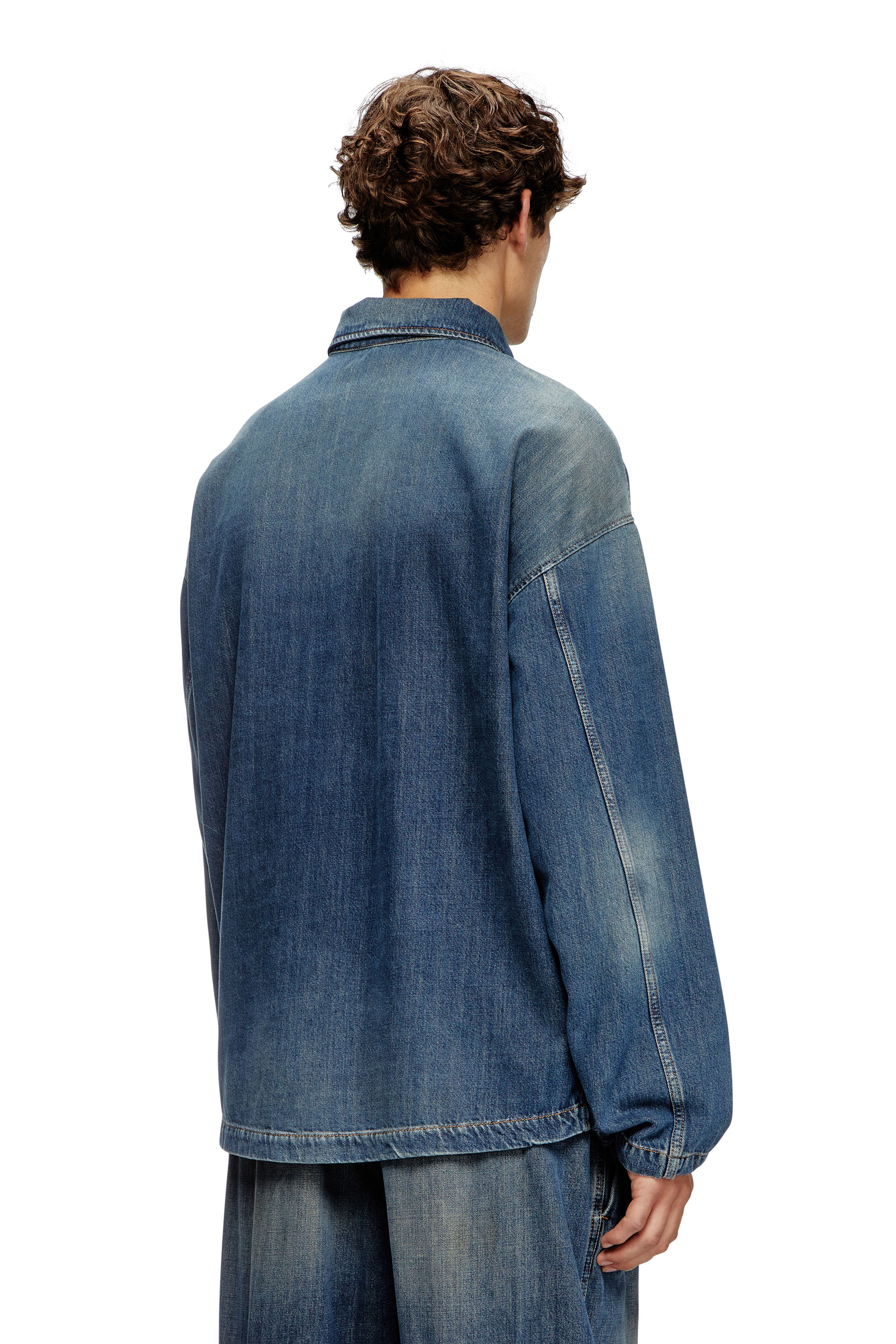 Diesel - D-BRADDY-FSF, Male's Pull-on shirt in light utility denim in ブルー - 4