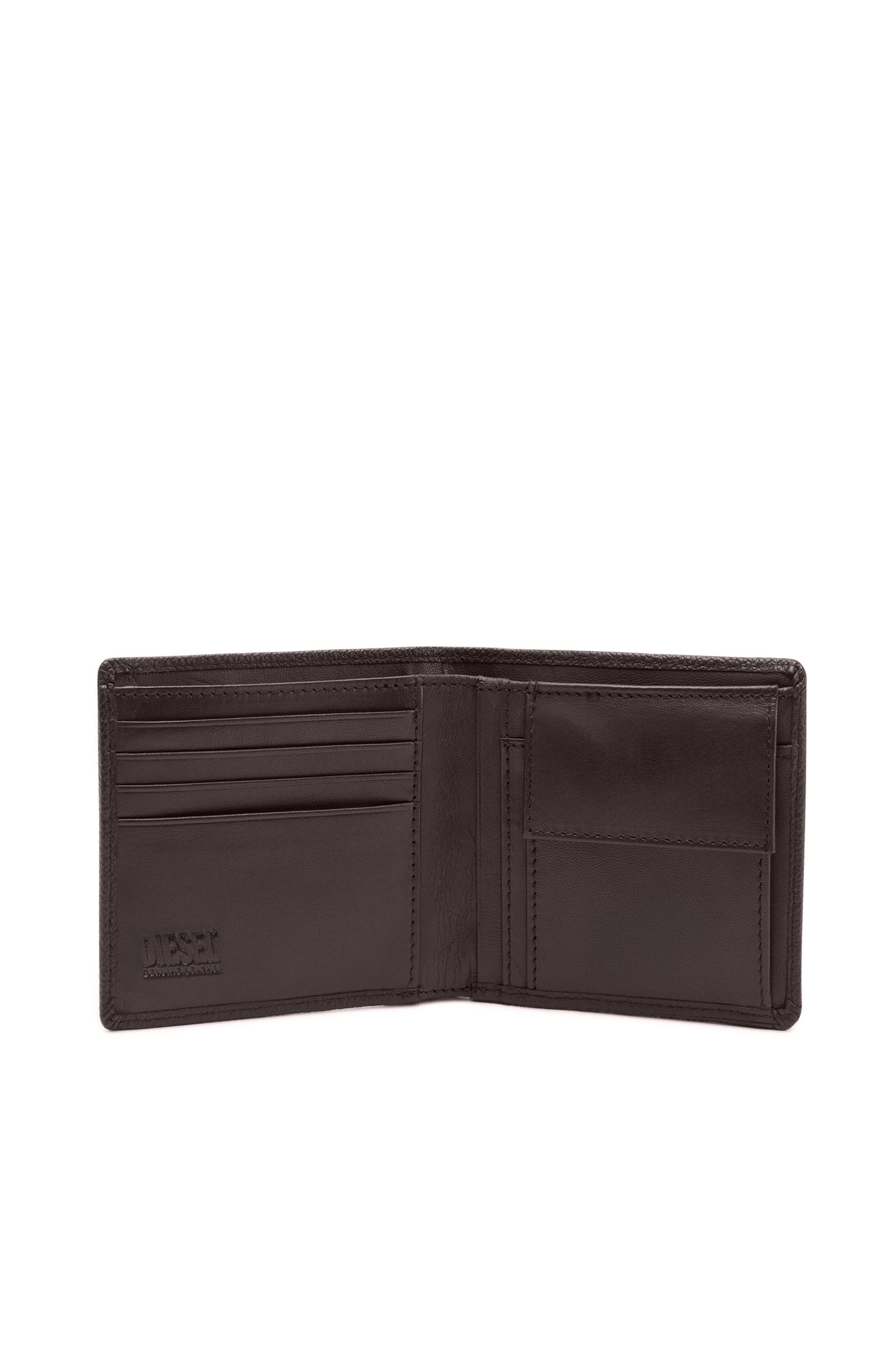 Diesel - BI FOLD COIN S, Male's カウレザー二つ折りウォレット in ダークブラウン - 3