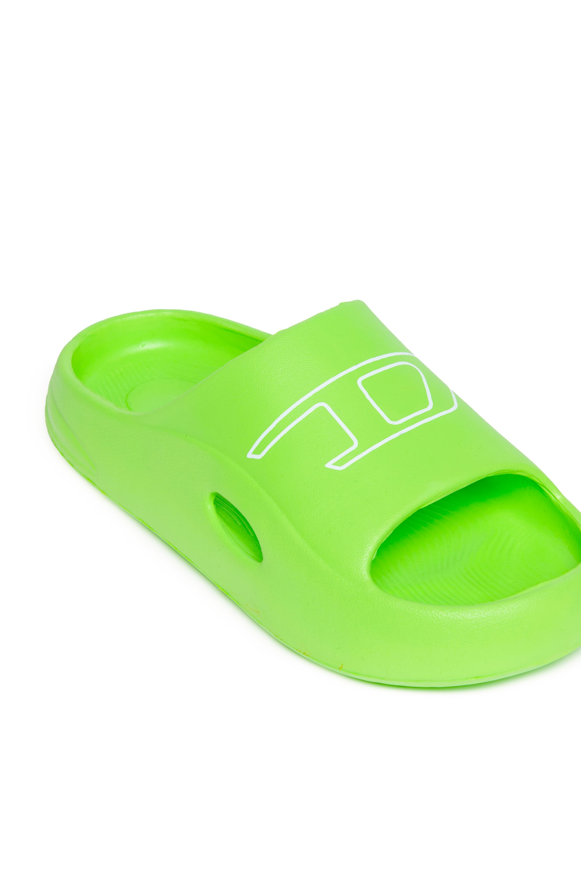 Diesel - SA-CHUNCKY D, Unisex's EVA pool slides with logo print in 蛍光グリーン - 4