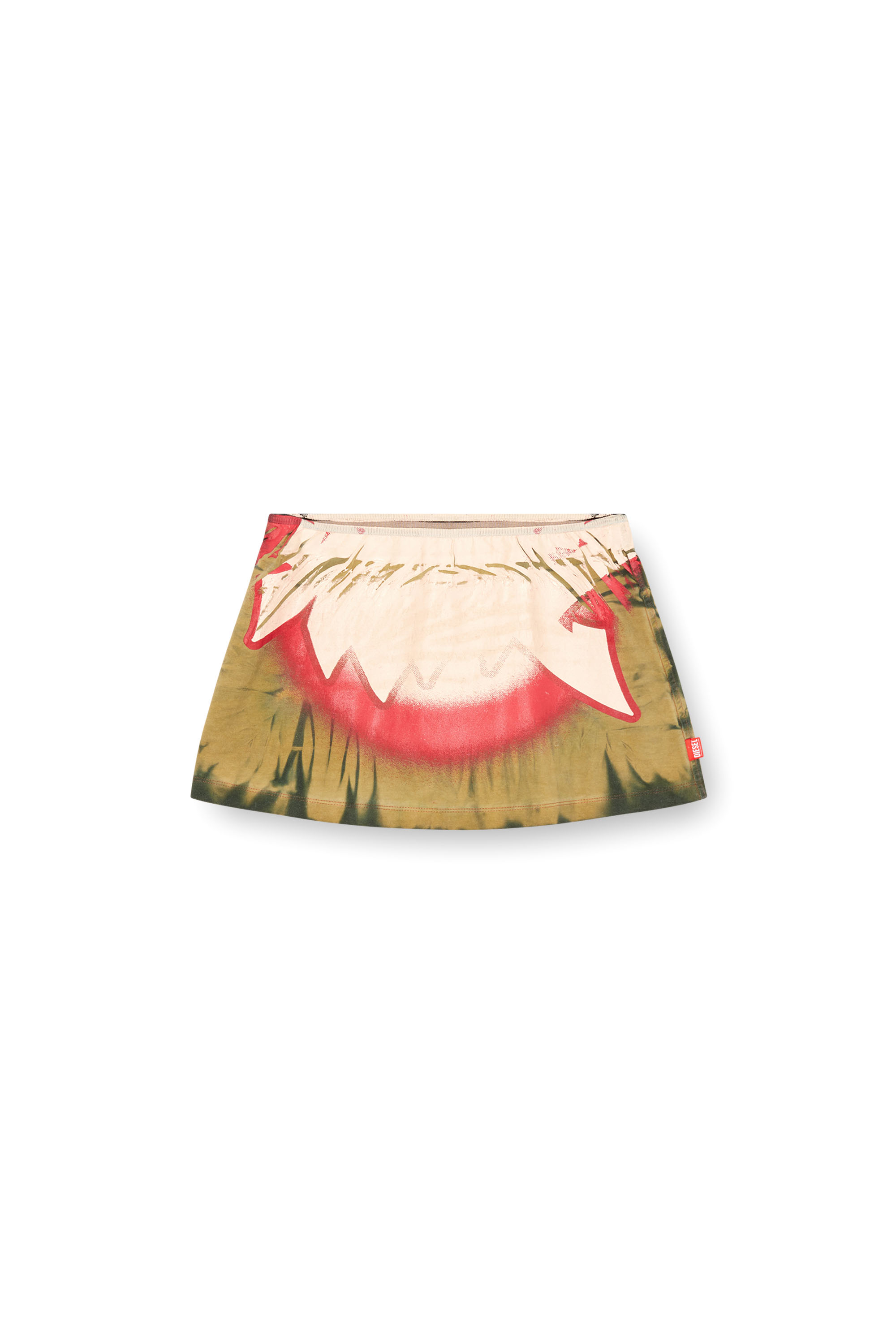 Diesel - O-HUNT-Q1, Female's Mini skirt with blowout print in ミリタリーグリーン - 3