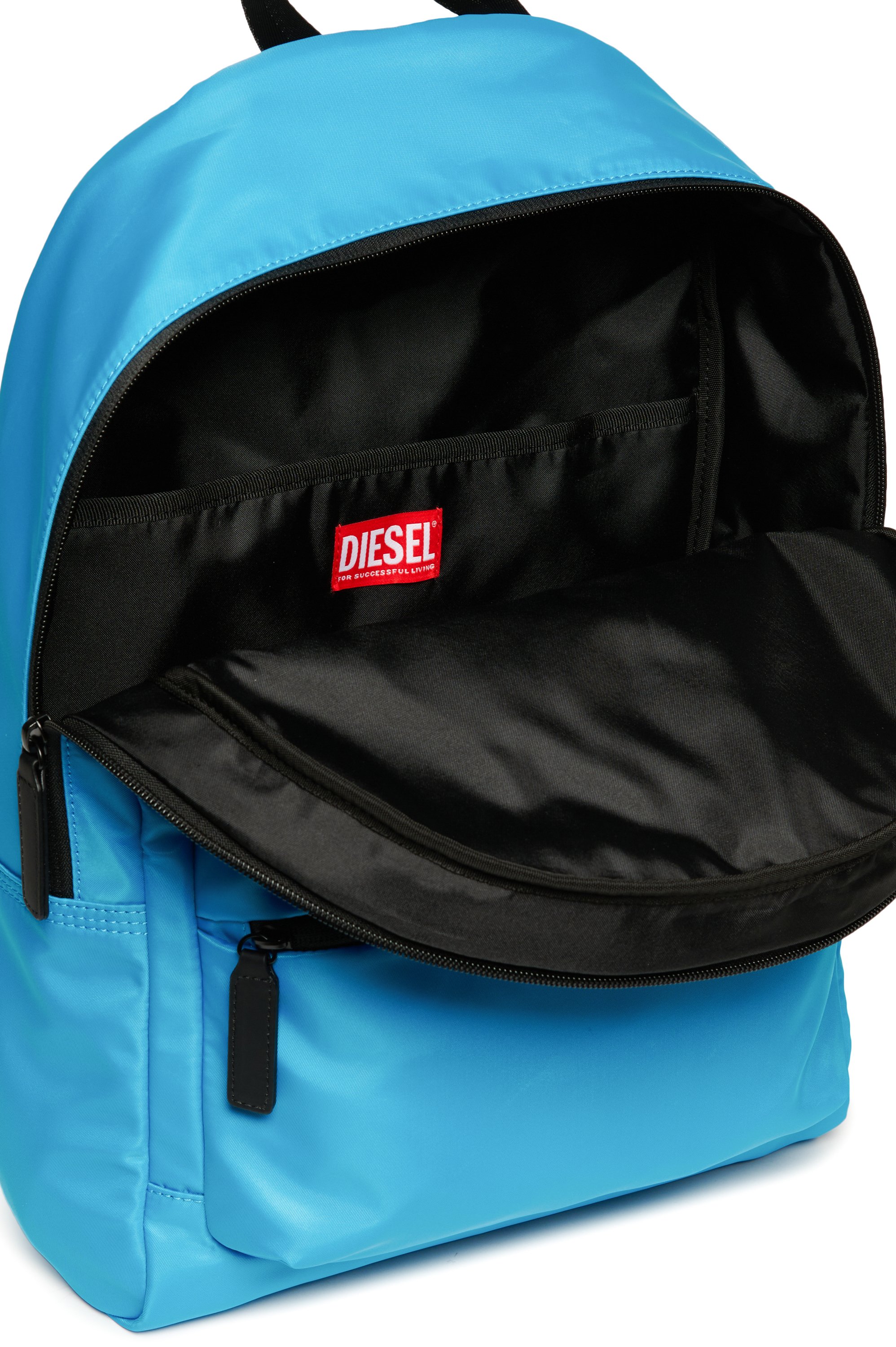 Diesel - WOVAL, Unisex's Nylon backpack with embossed Oval D in ブルー - 5