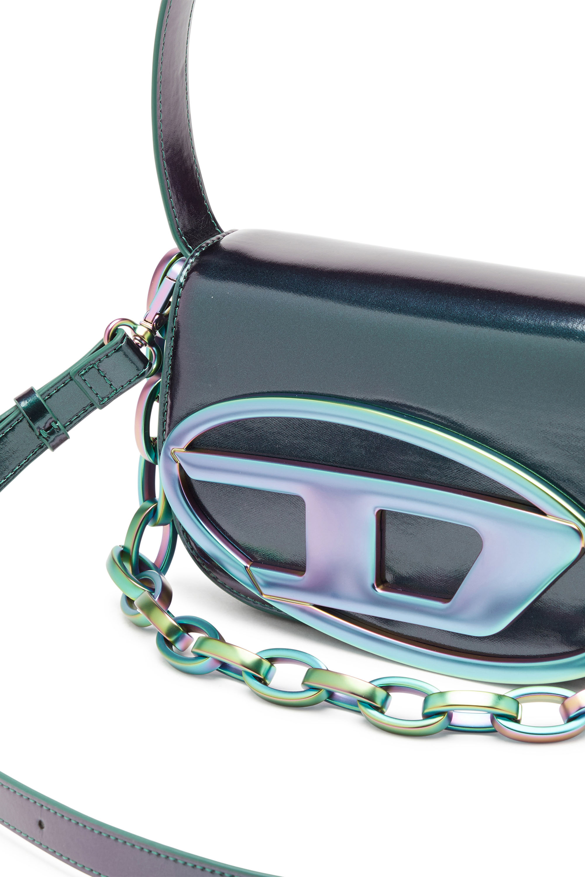 Diesel - 1DR, Female's 1DR-Iconic shoulder bag with iridescent effect in グリーン/ブルー - 5