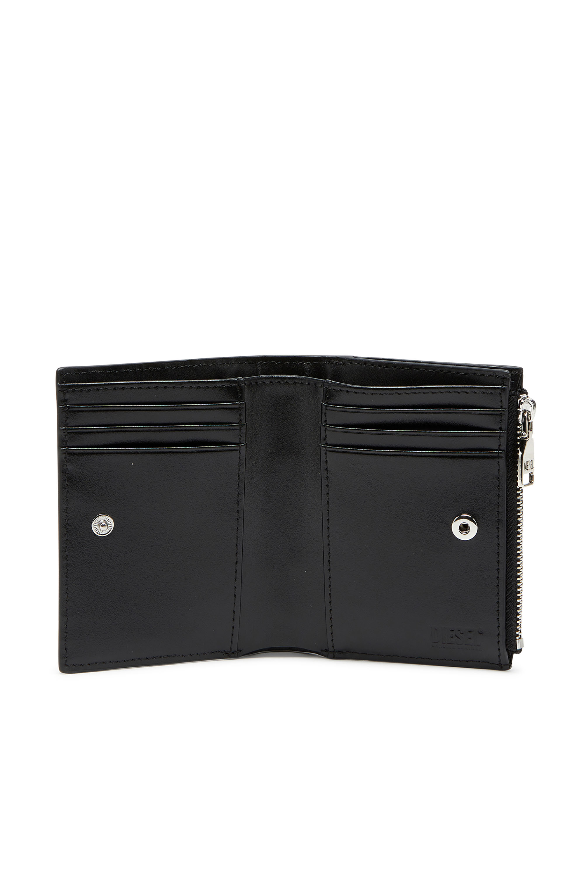 Diesel - PLAY BI-FOLD ZIP II, Female's Small wallet in glossy leather in ブラック - 3