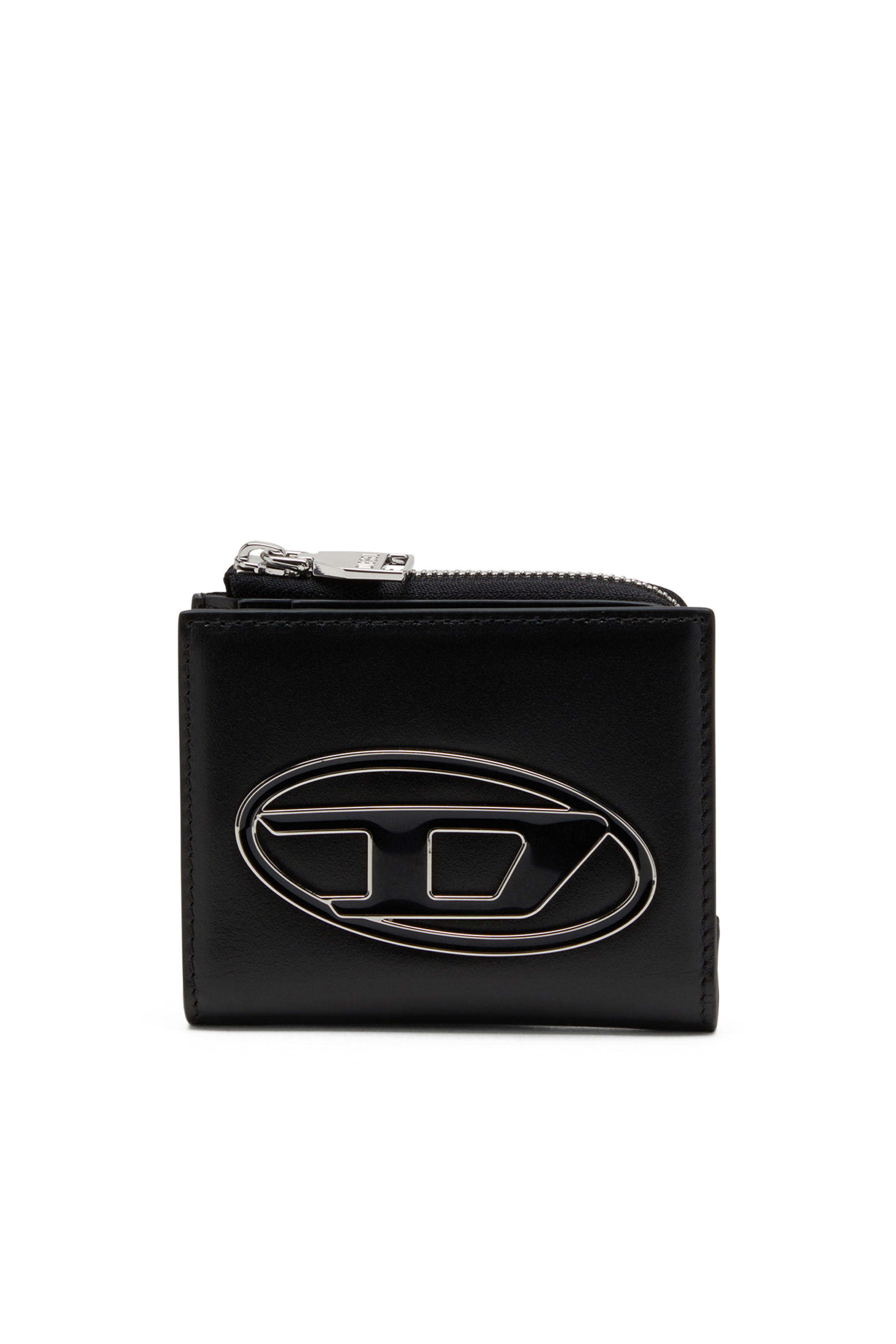 Diesel - 1DR CARD HOLDER ZIP L, Female's Bi-fold card holder in nappa leather in ブラック - 1