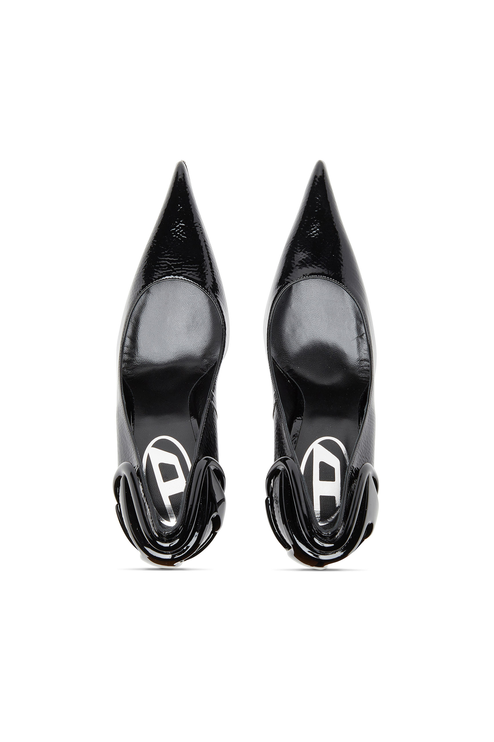 Diesel - D-TEN&HALF P, Female's D-Ten&Half-Glossy pumps with curved heel in ブラック - 5