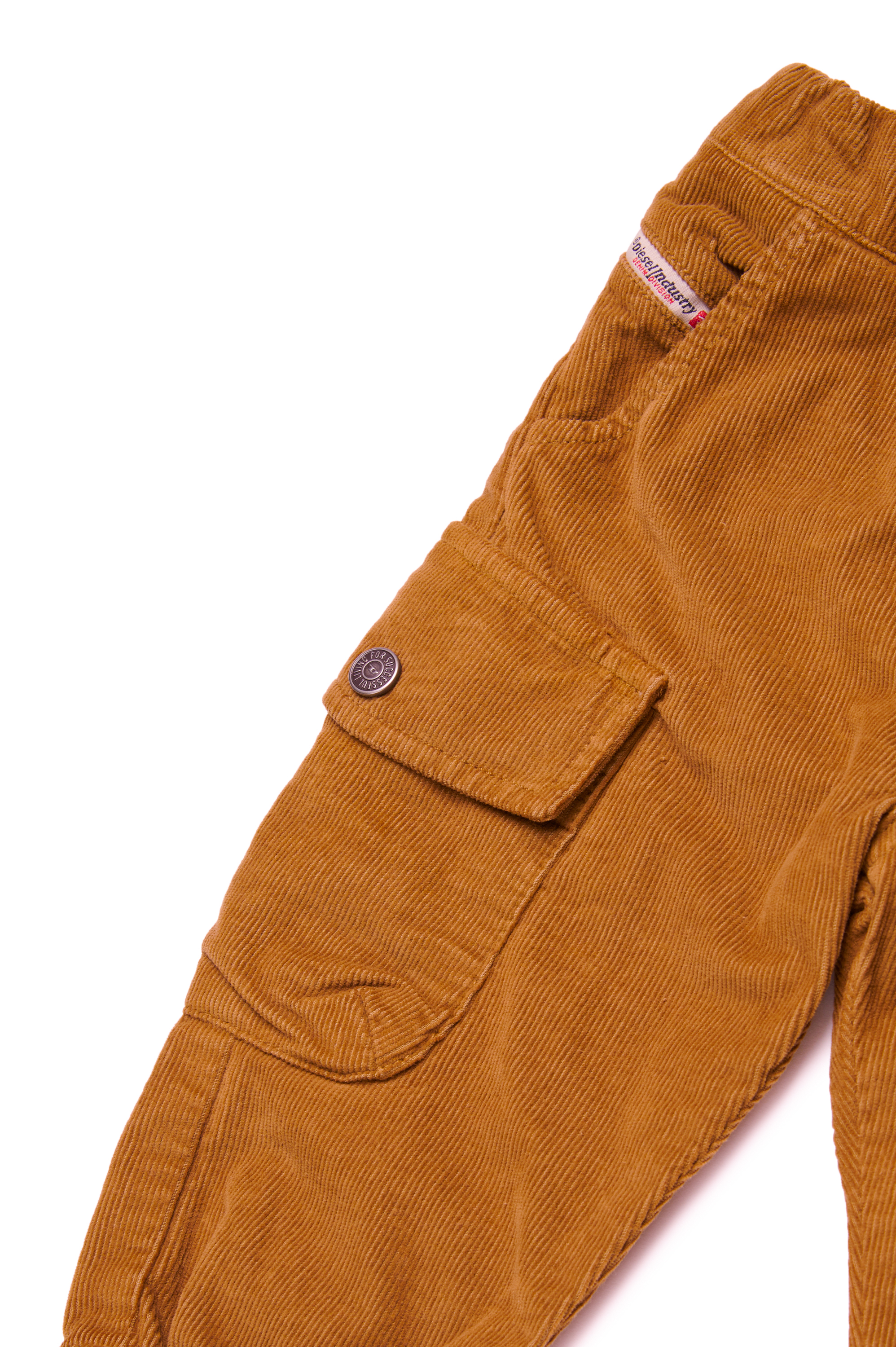 Diesel - PESSYB, Male's Corduroy pants with branded buttons in Brown - 4