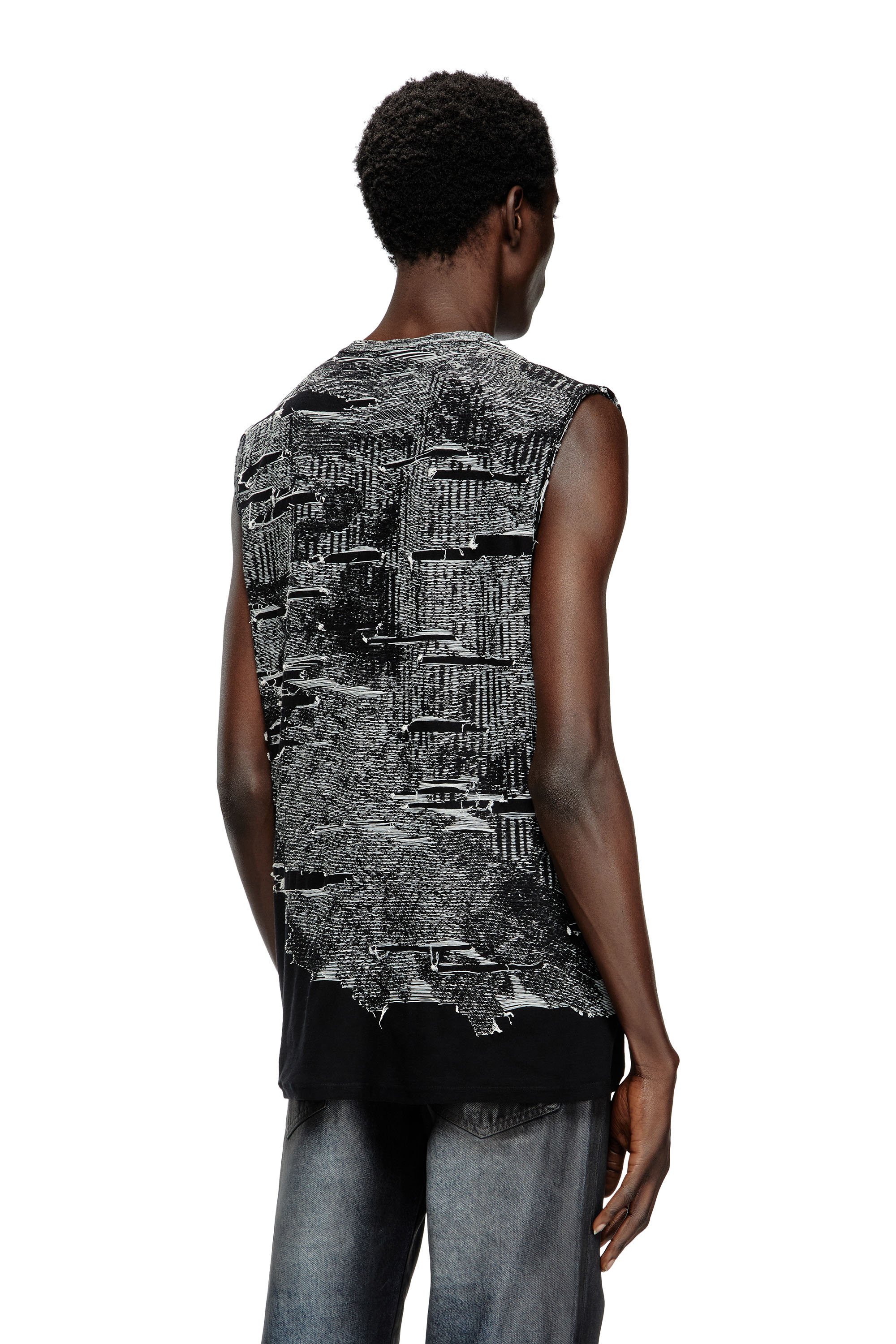 Diesel - K-CALLISTO-VEST, Male's Vest with engineered distressing in ブラック - 4