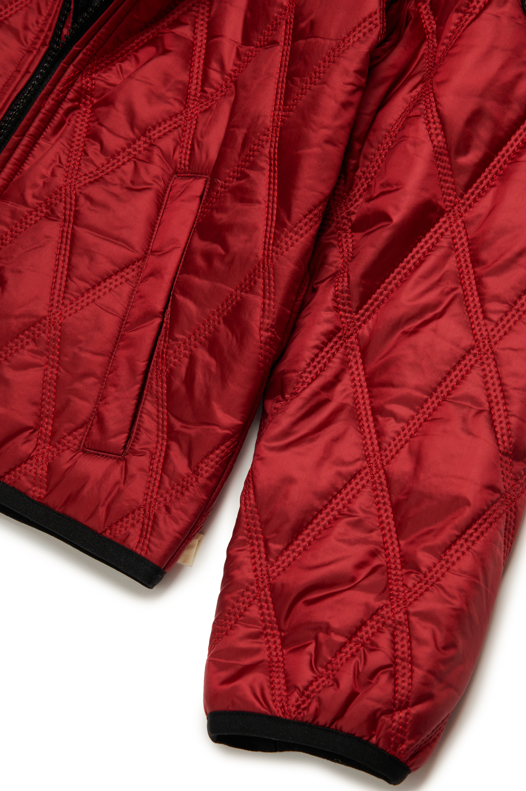 Diesel - JFOKKER, Unisex Hooded quilted nylon jacket in レッド - Image 4
