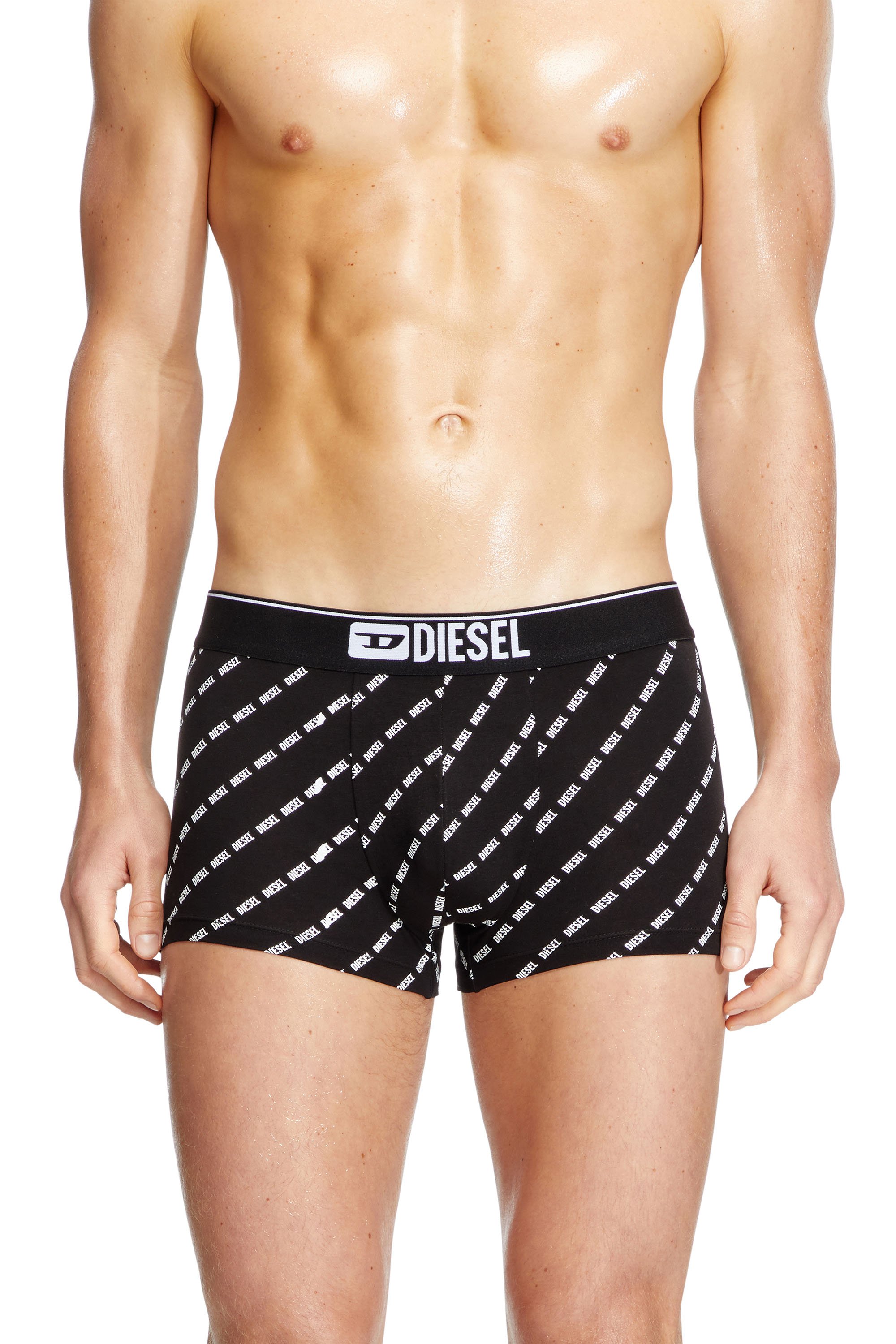 Diesel - DAMIEN-THREEPACK, Male's Three-pack boxer briefs with diagonal logo in ブラック - 2