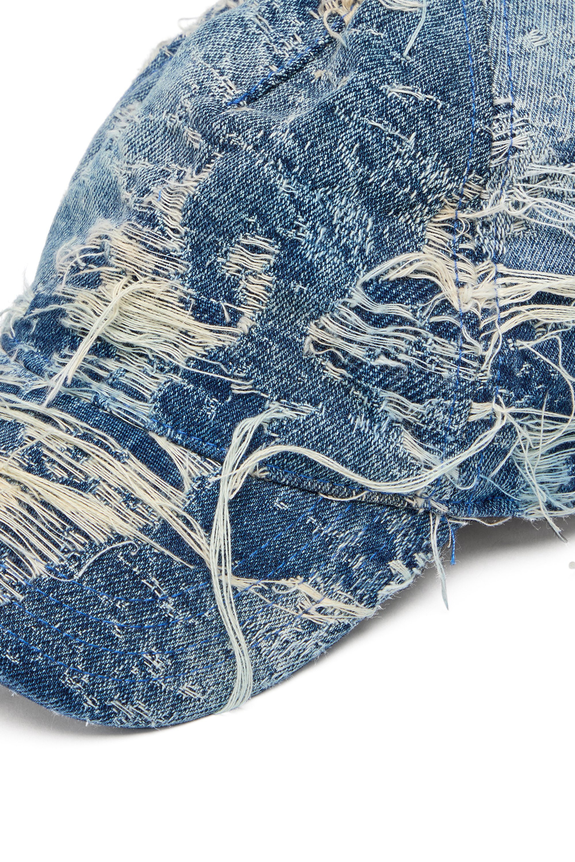 Diesel - C-ASSIDY, Male's Baseball cap in distressed denim in ブルー - 3