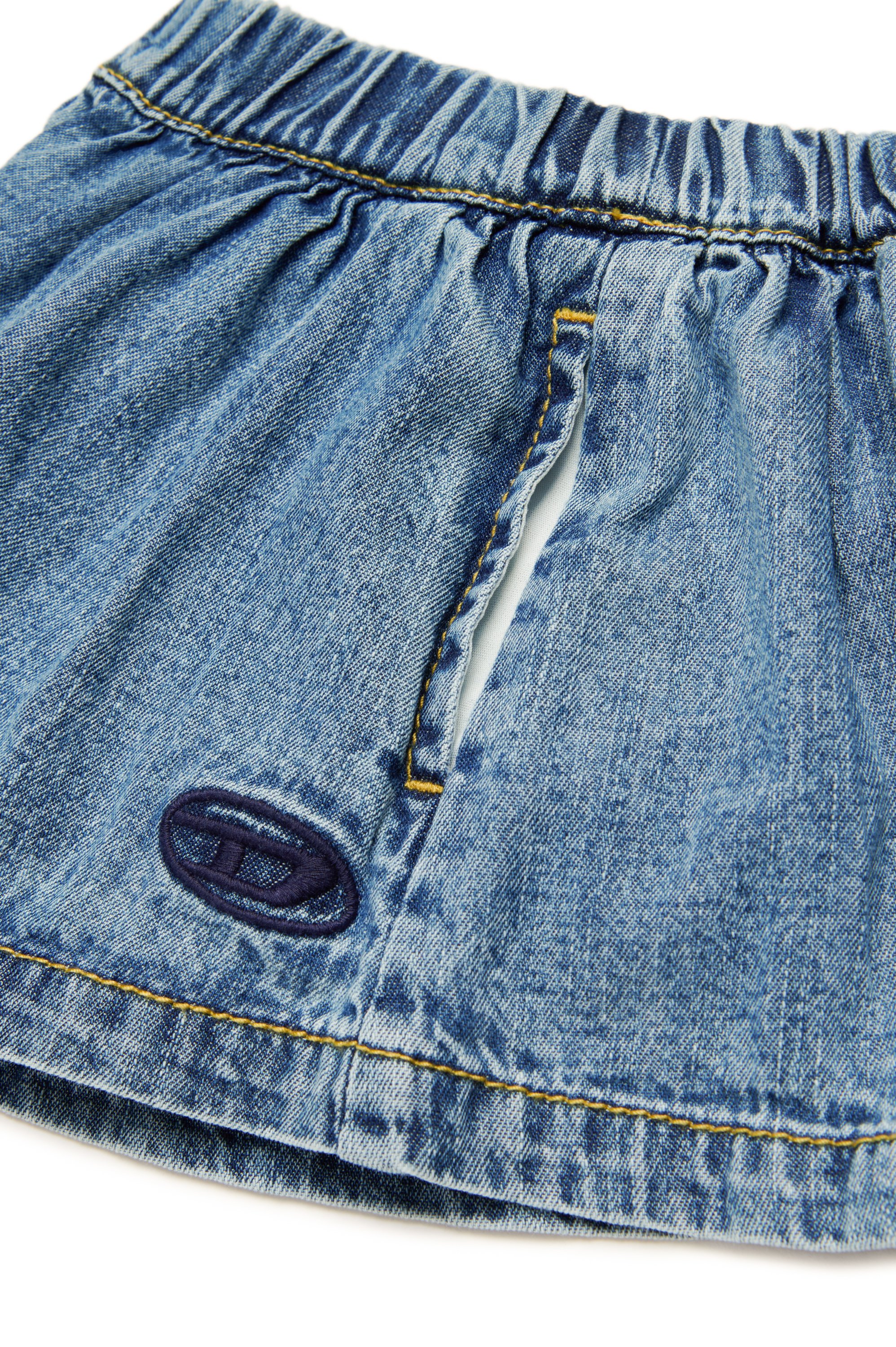 Diesel - PIXIB, Female's Denim shorts with Oval D embroidery in ミディアムブルー - 4