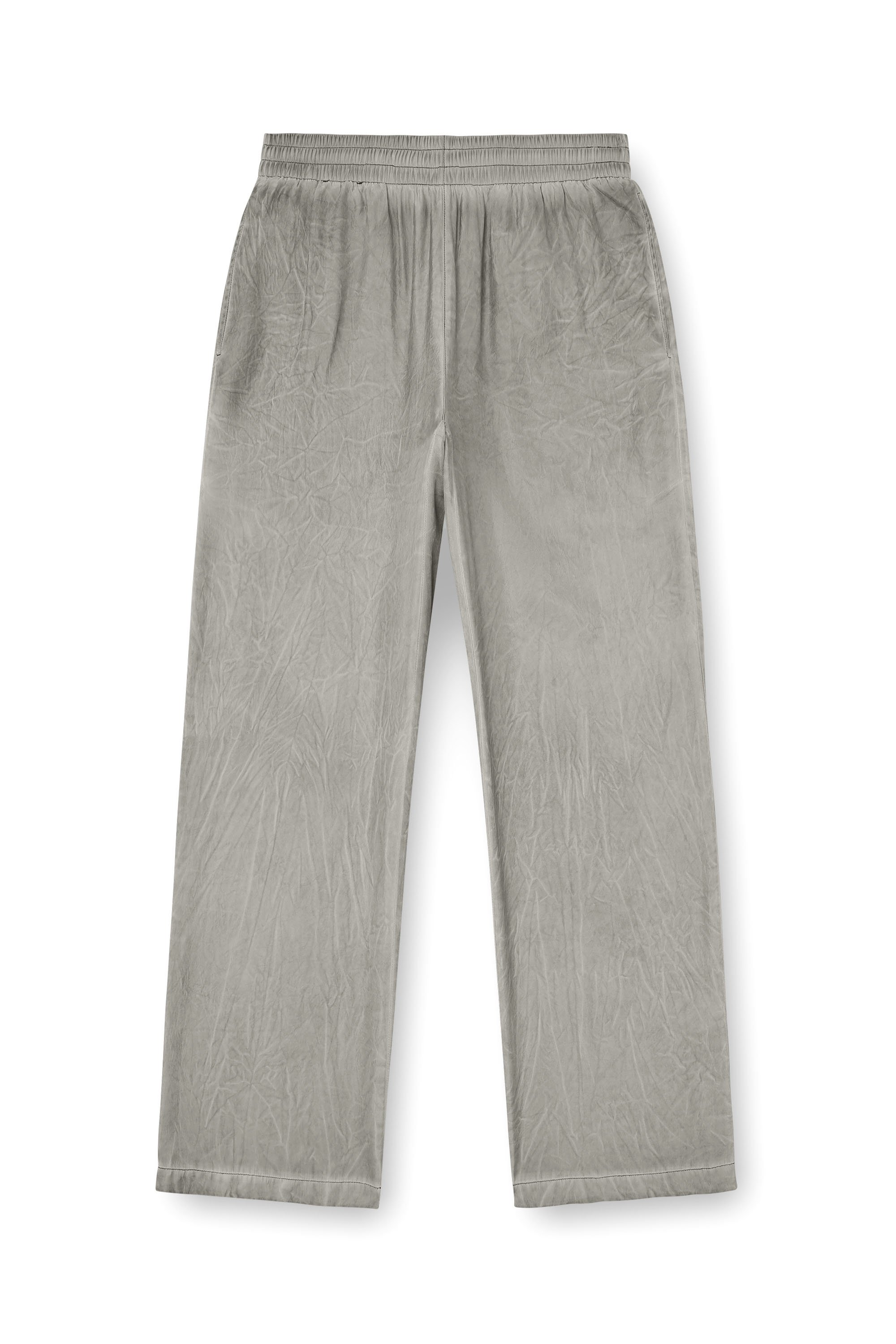 Diesel - P-LEON, Unisex's Fluid crinkled track pants in グレー - 3