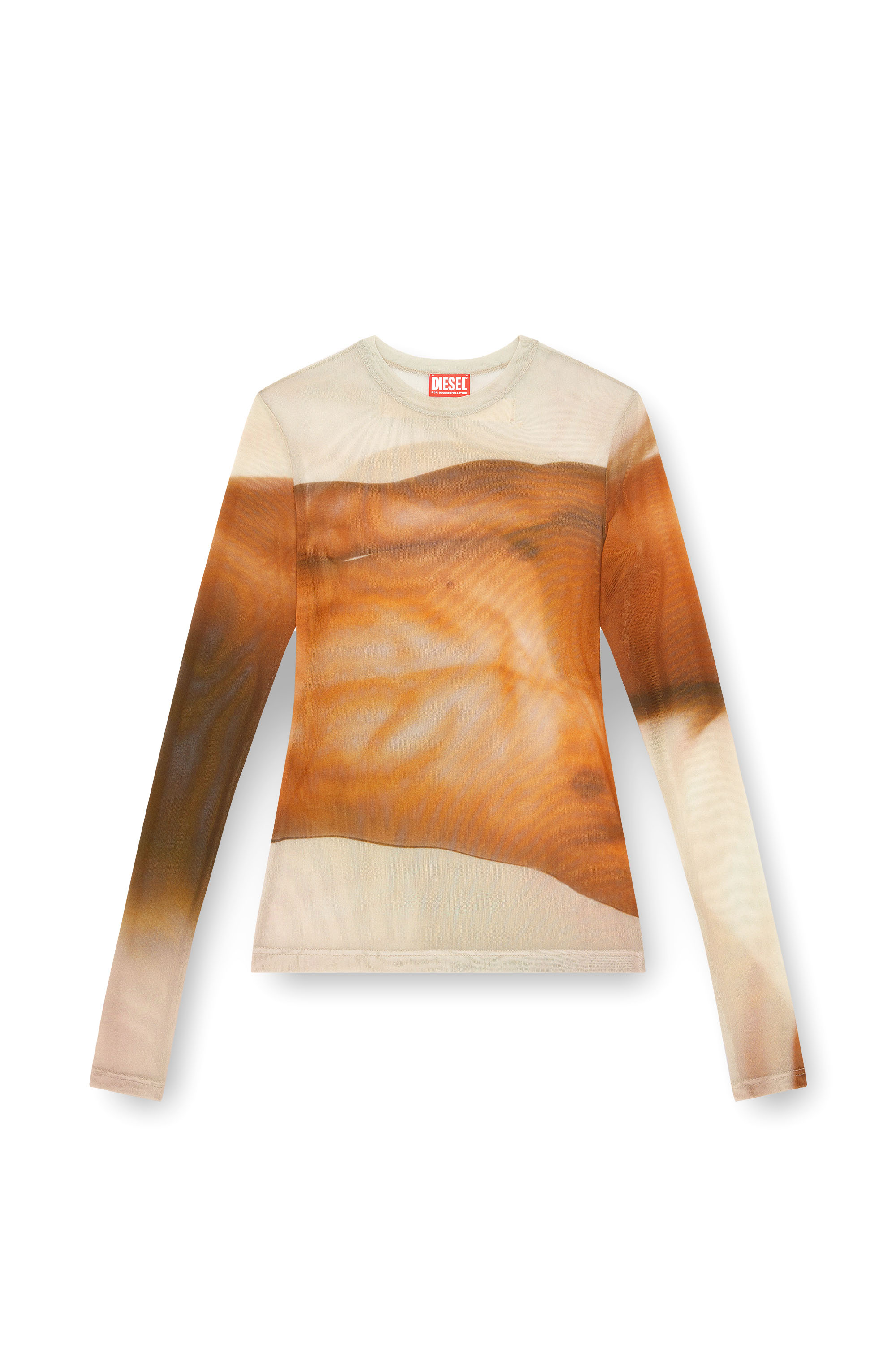 Diesel - PR-T-SIELAR-SS, Unisex Tulle T-shirt with close-up prints in ピンク - Image 6
