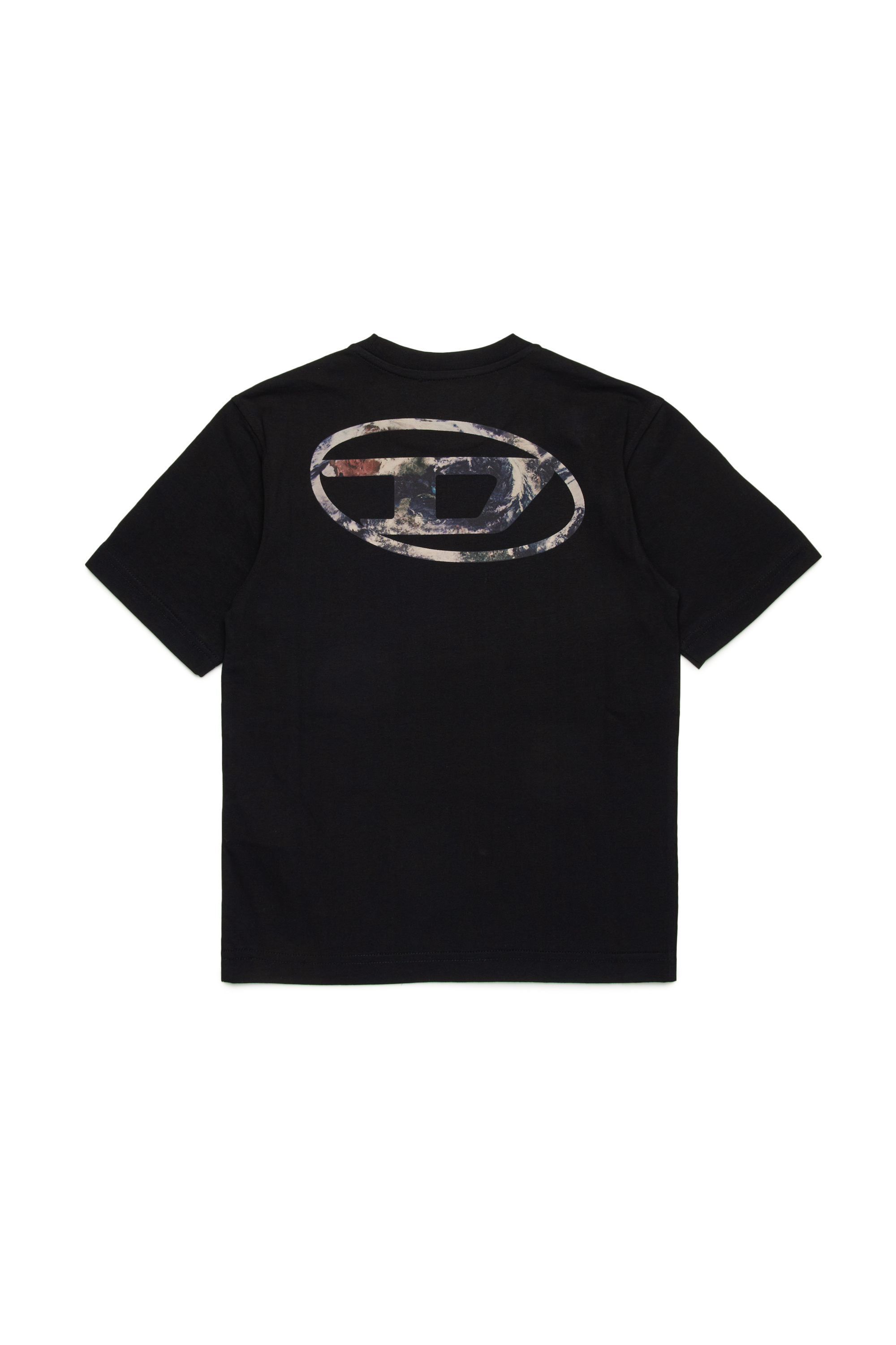 Diesel - TWASHL6 OVER, Male T-shirt with marble effect oval logo in ブラック - Image 2