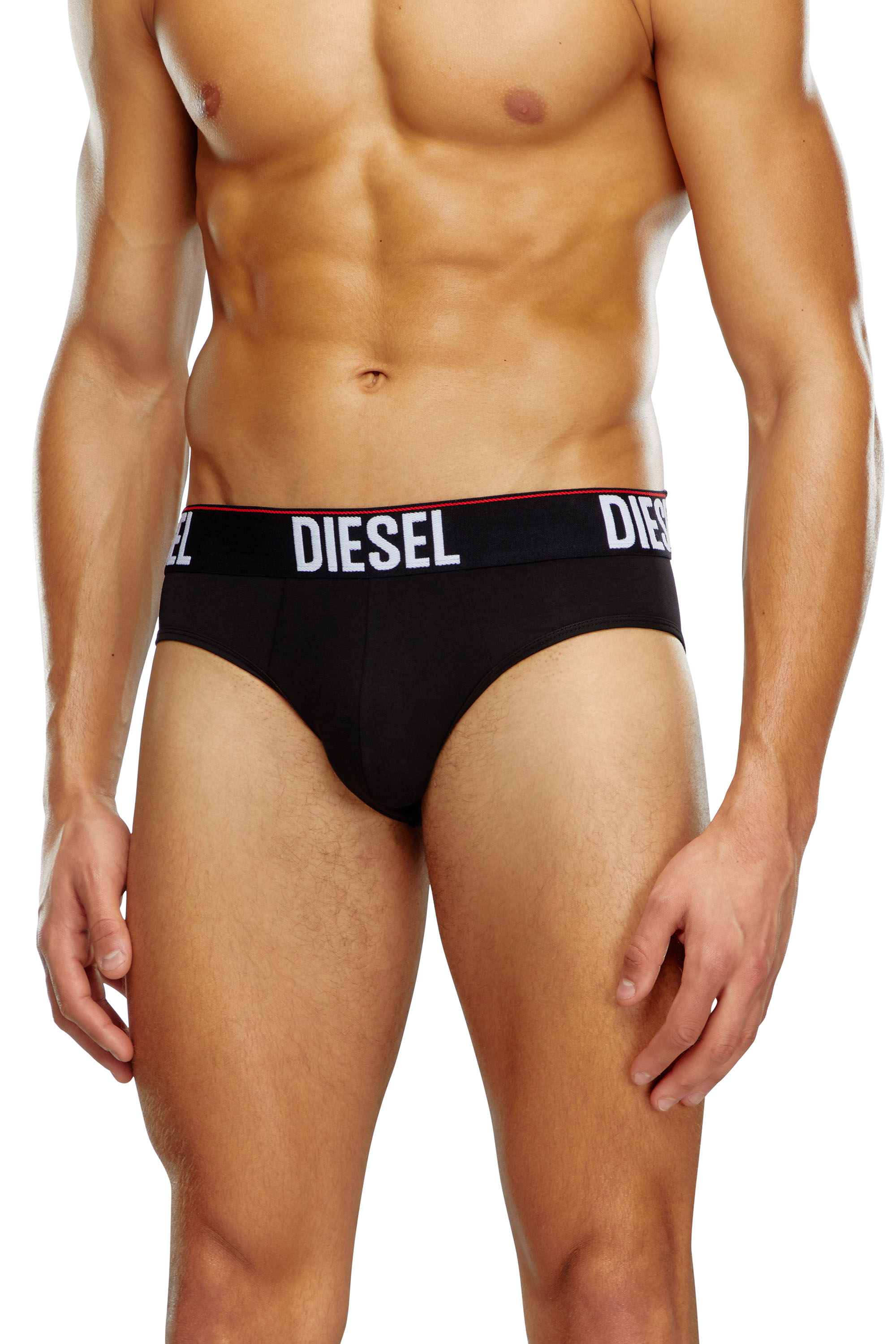 Diesel - UMBR-ANDRETHREEPACK, Male Three-pack briefs with tonal waist in ブラック - Image 1